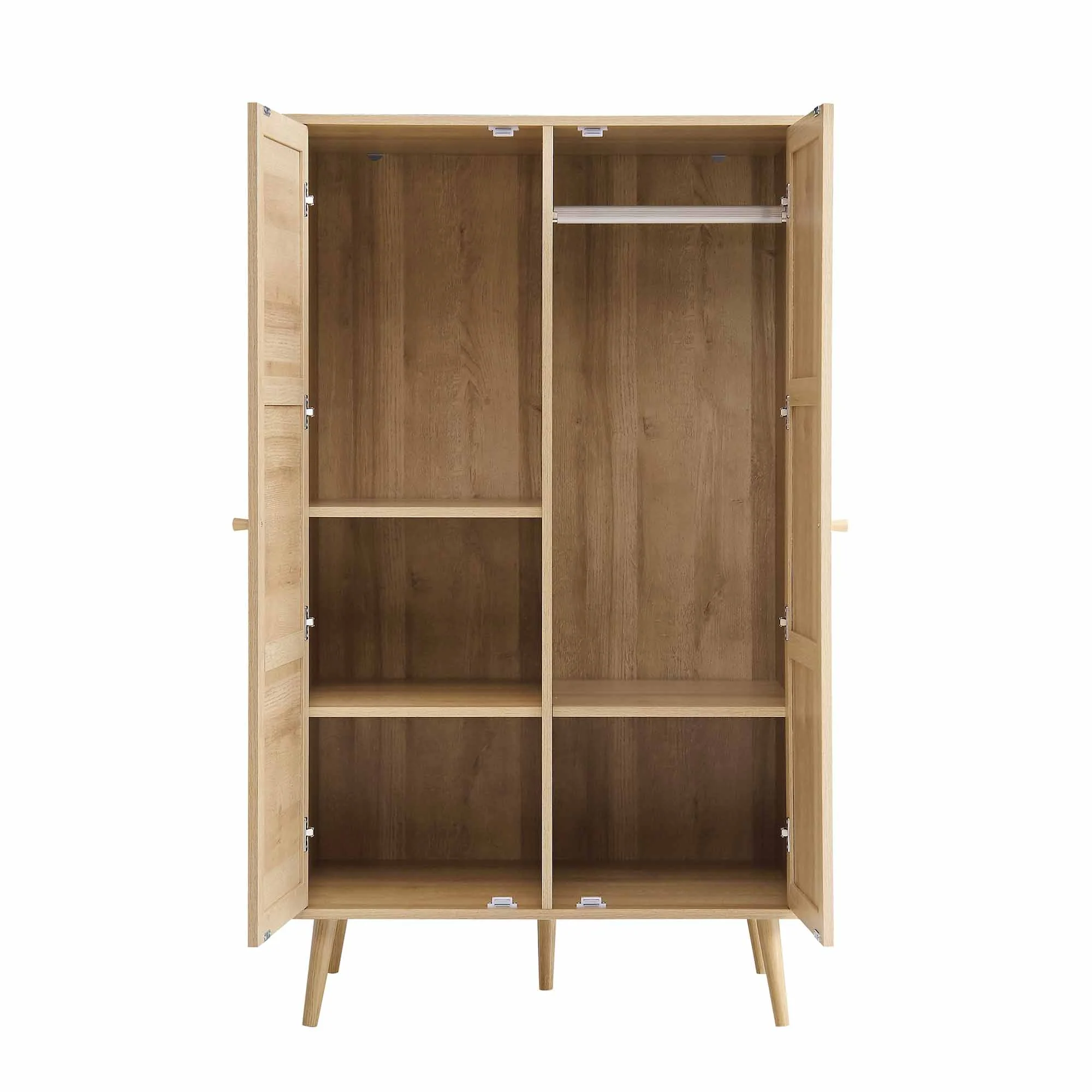 Frances Woven Rattan Compact Double Wardrobe, Natural - Image 8