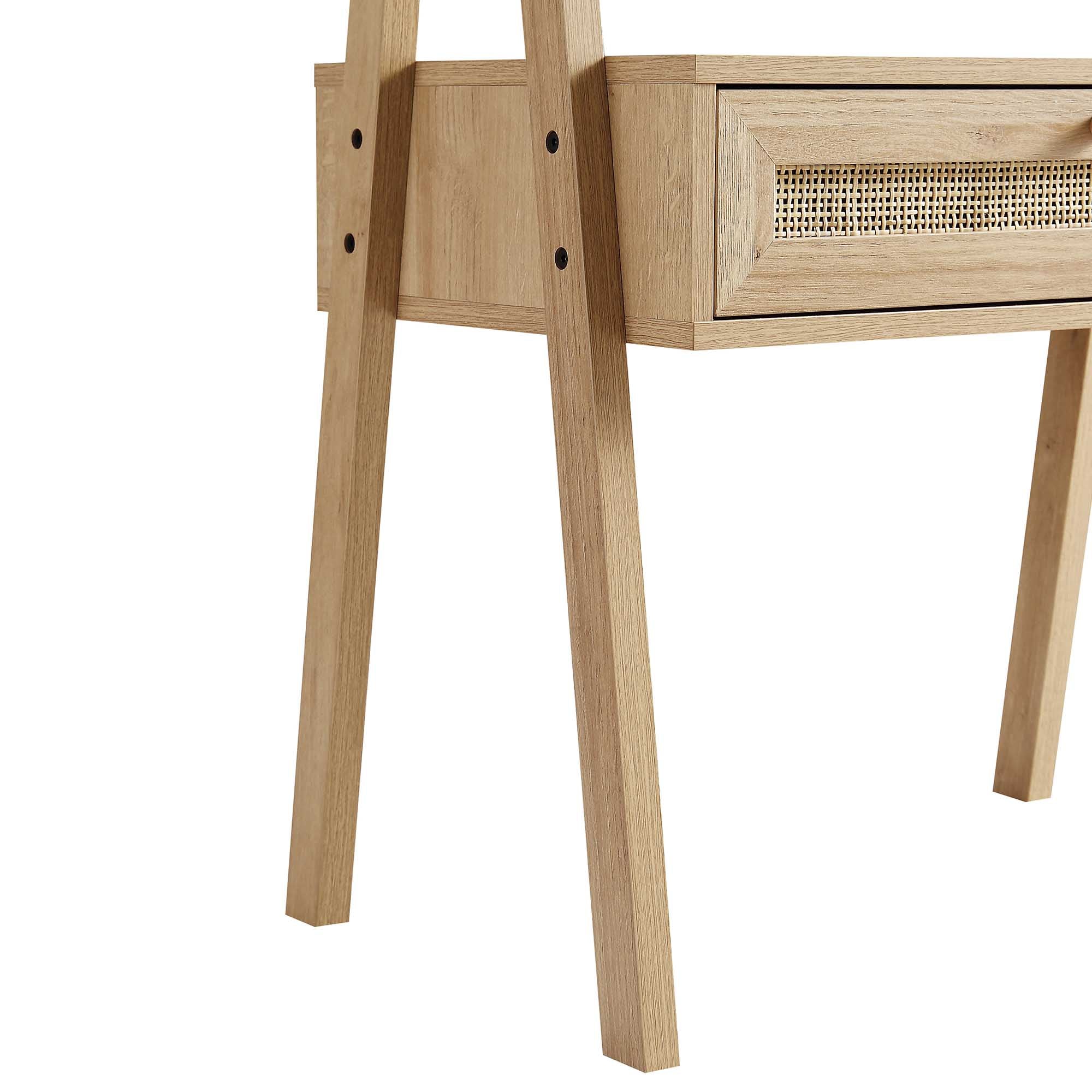 Frances Woven Rattan Standing Dressing Table with Mirror, Natural - Image 11