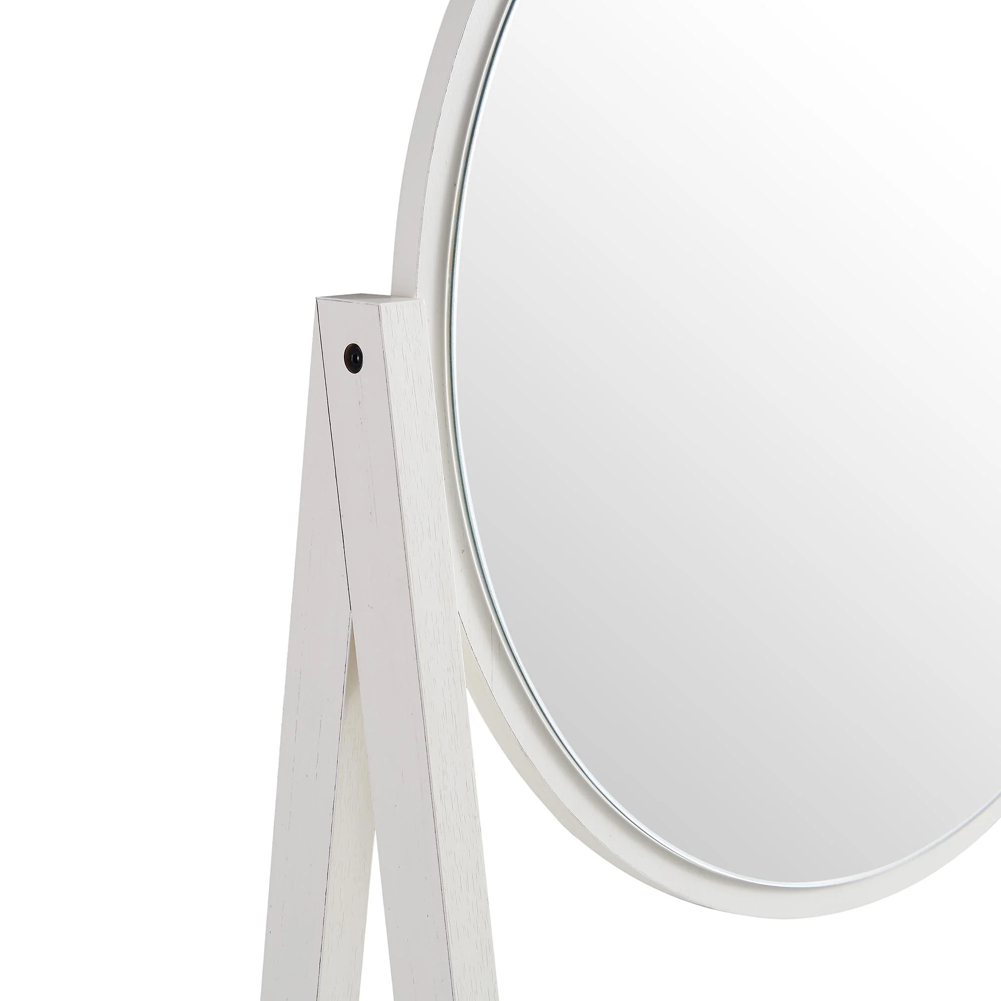 Frances Woven Rattan Standing Dressing Table with Mirror, White - Image 11