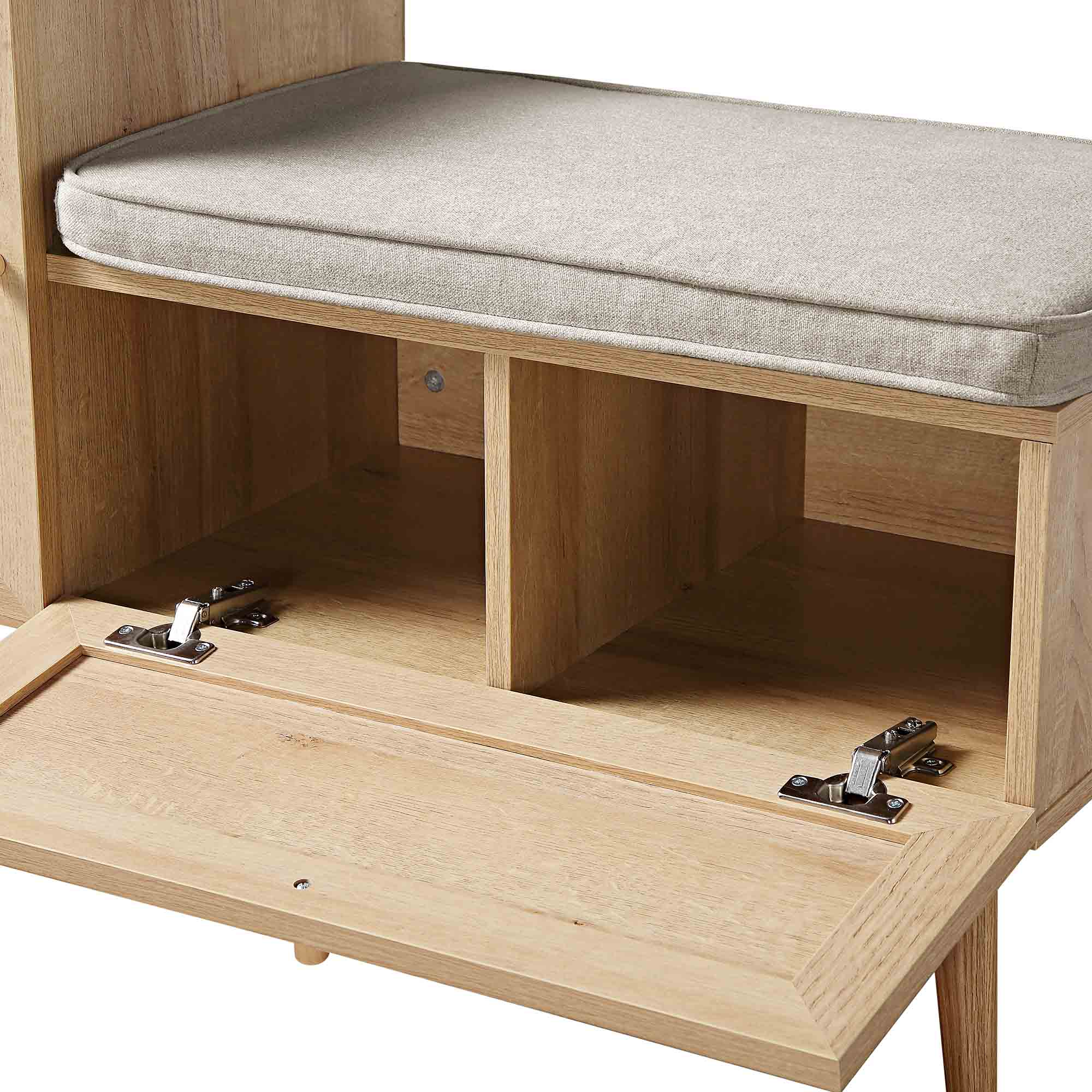 Frances Woven Rattan Storage Bench with Cushion, Natural - Image 12