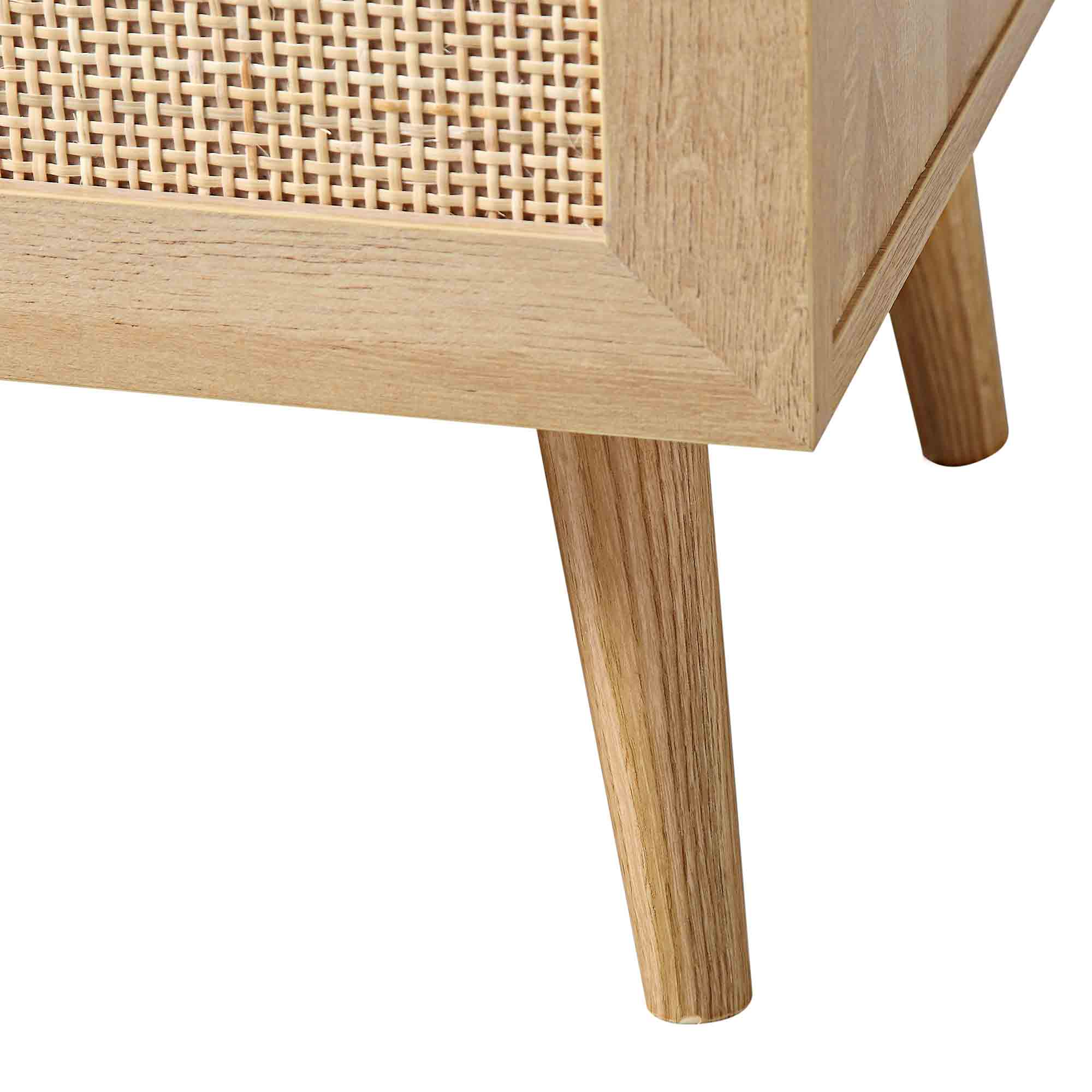 Frances Woven Rattan Storage Bench with Cushion, Natural - Image 14