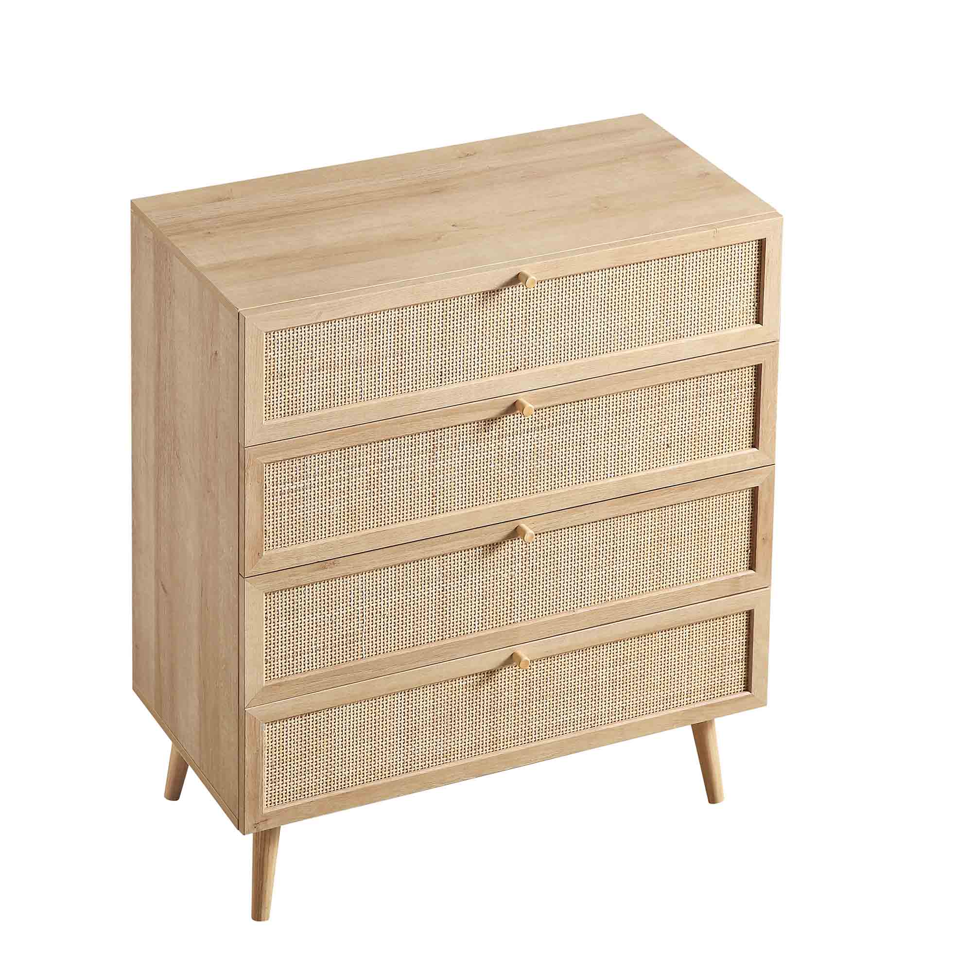 Frances Woven Rattan Tall Chest of 4 Drawers, Natural - Image 8