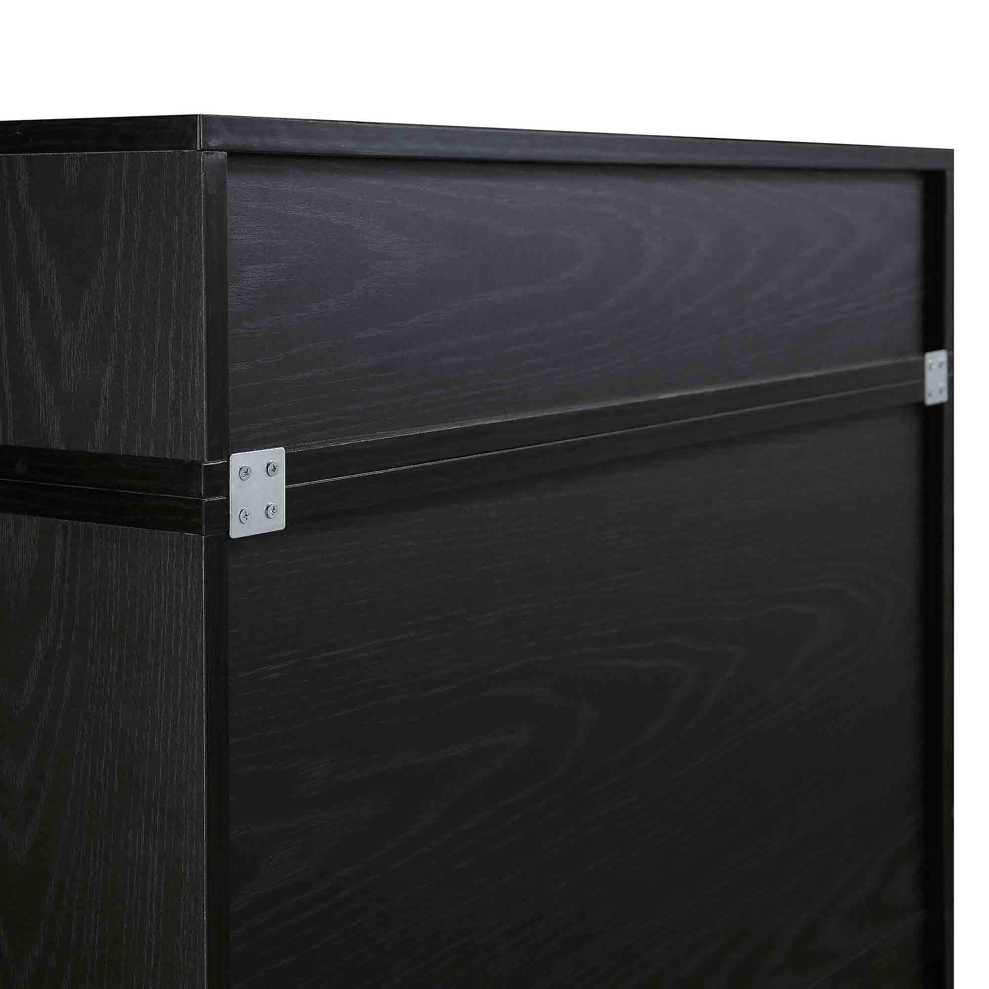 Frances Woven Rattan Tall Vanity Chest with Mirror, Black - Image 13