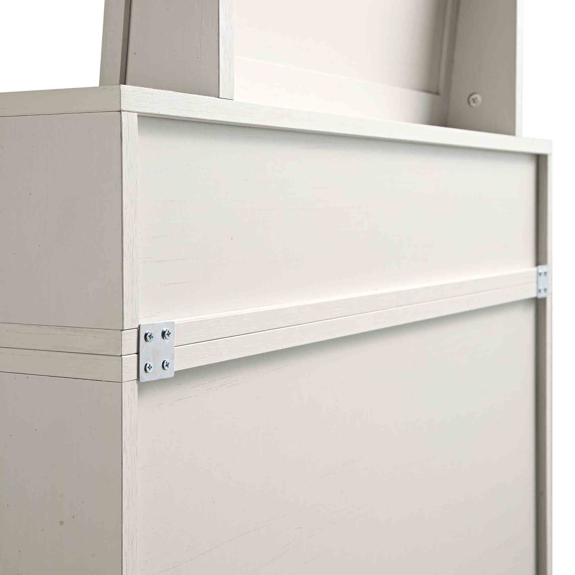 Frances Woven Rattan Tall Vanity Chest with Mirror, White - Image 13