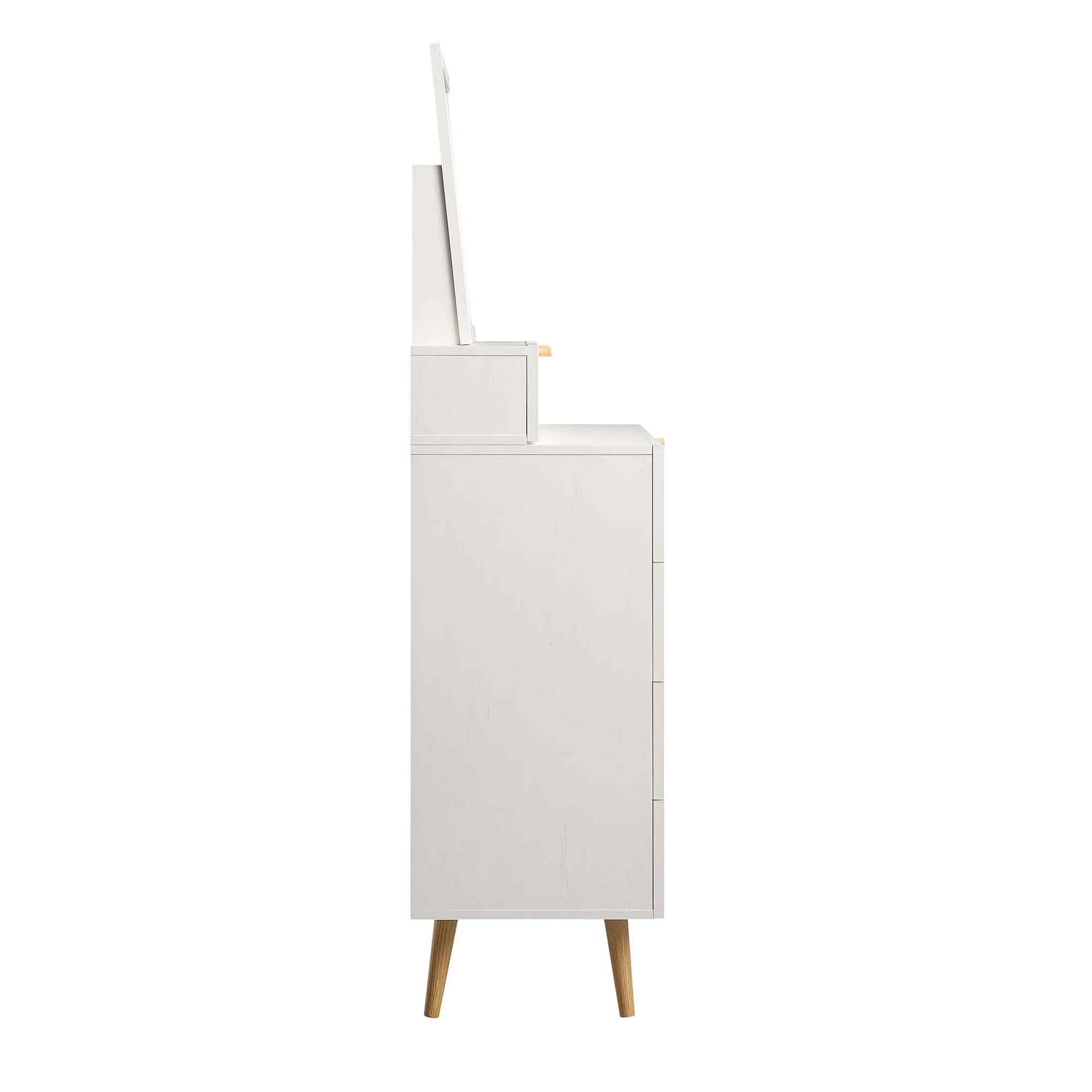 Frances Woven Rattan Tall Vanity Chest with Mirror, White - Image 8