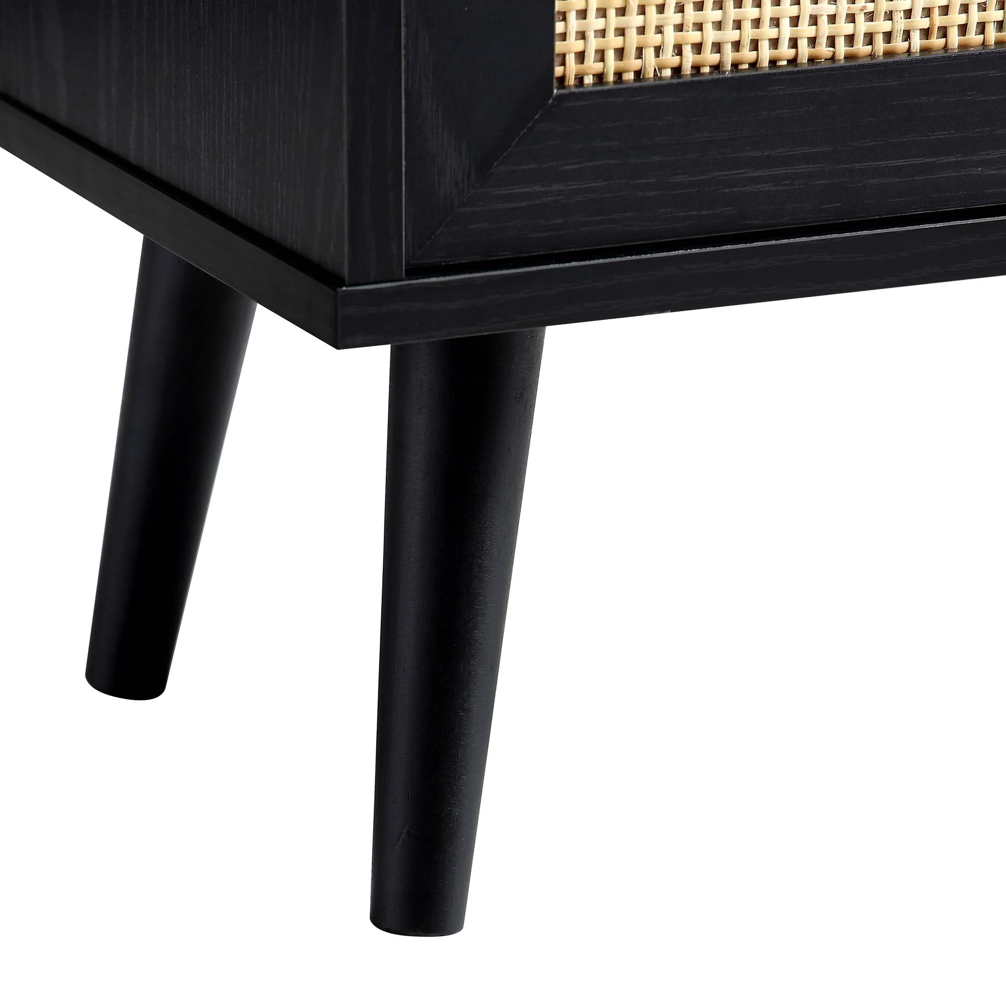 Frances Woven Rattan Tallboy Bathroom Unit, Black - Image 13