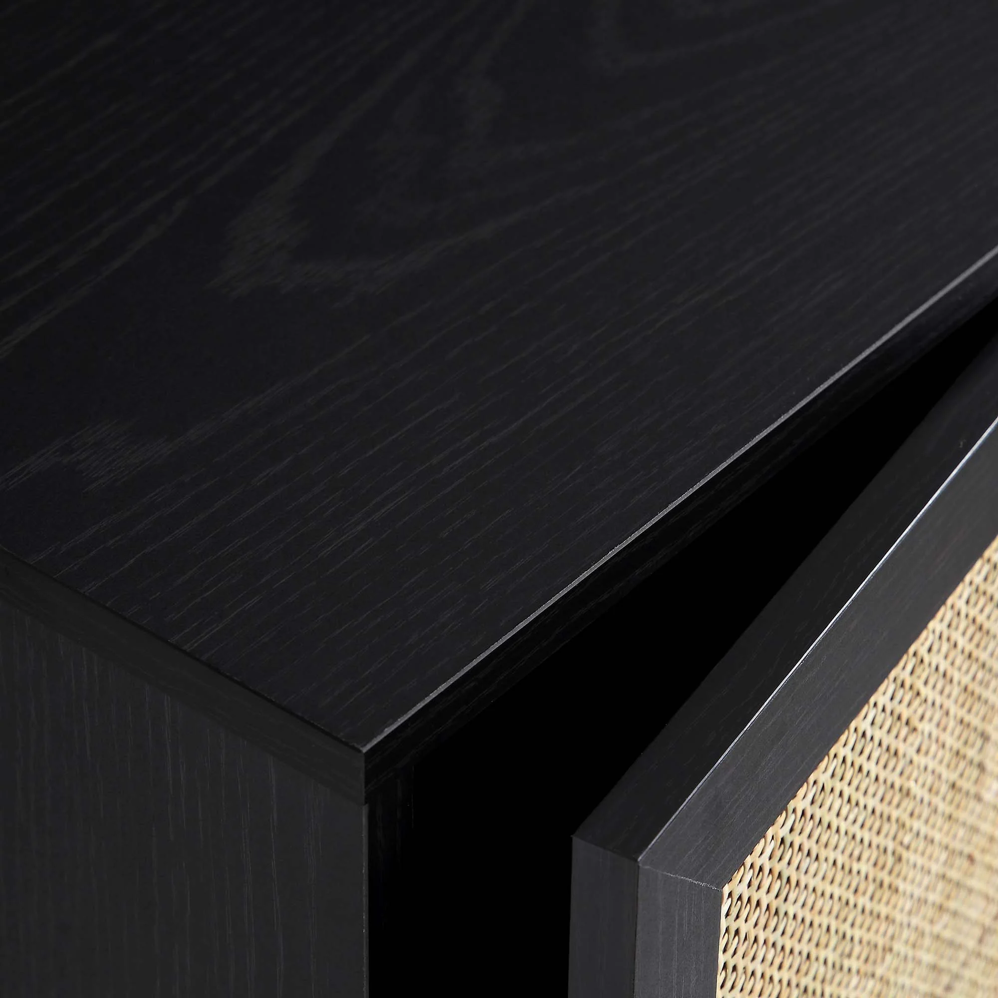 Frances Woven Rattan Tallboy Bathroom Unit, Black - Image 14