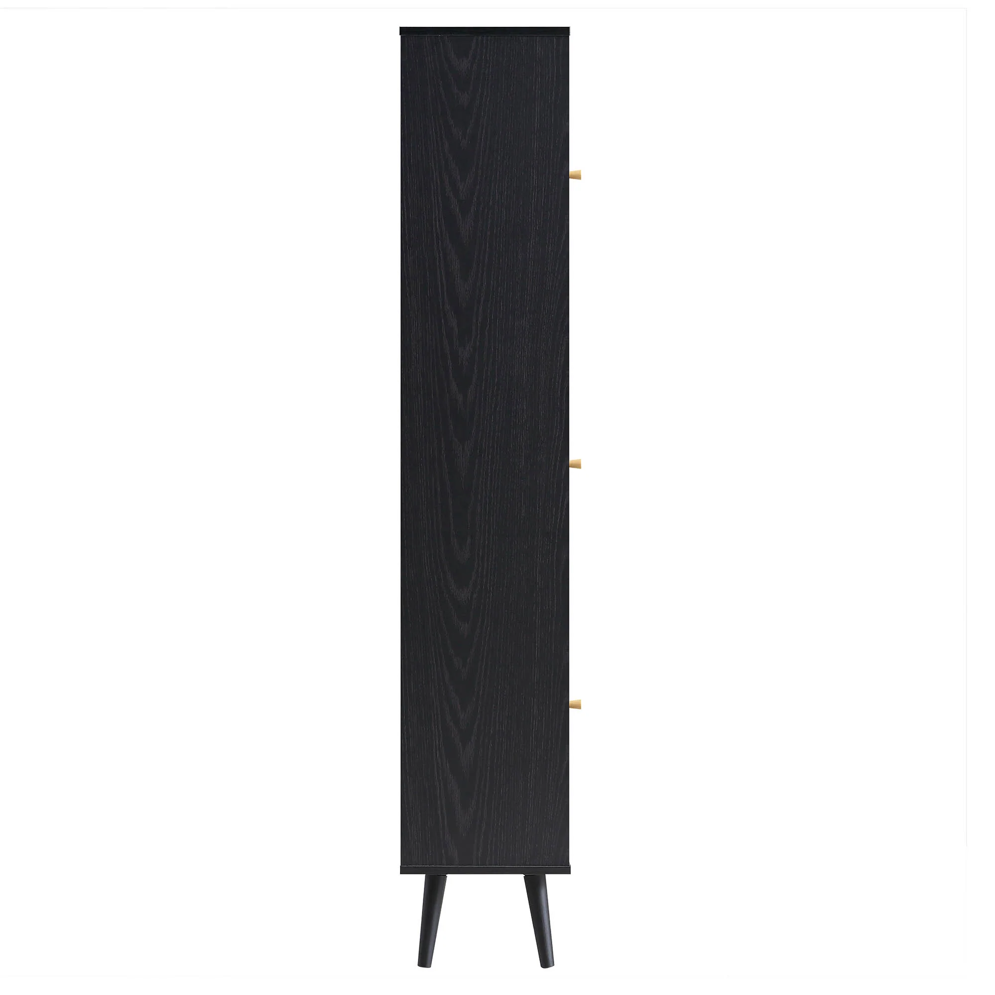 Frances Woven Rattan Tallboy Bathroom Unit, Black - Image 8