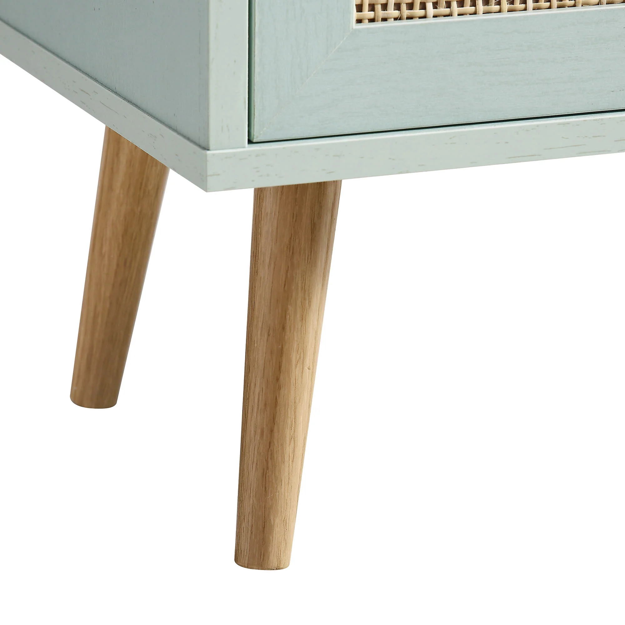 Frances Woven Rattan Tallboy Bathroom Unit, Mint Green - Image 12