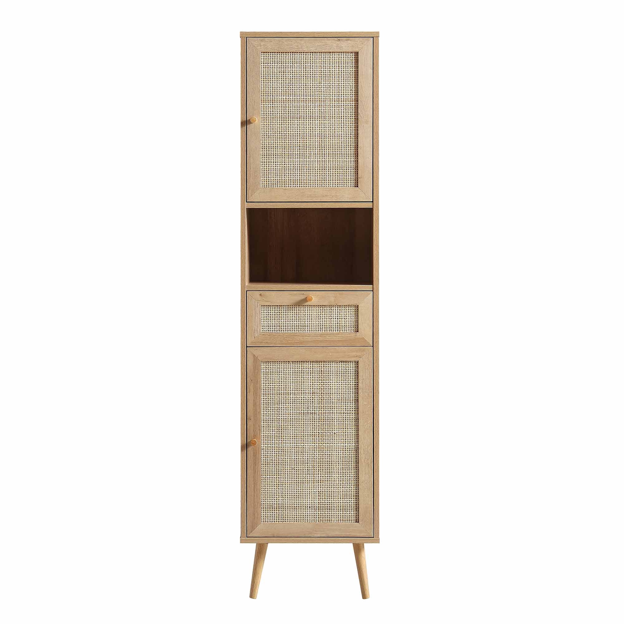 Frances Woven Rattan Tallboy Bathroom Unit, Natural - Image 4