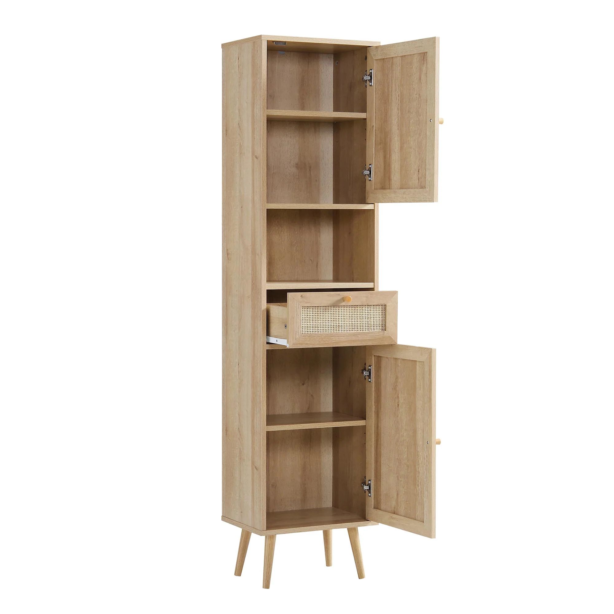 Frances Woven Rattan Tallboy Bathroom Unit, Natural - Image 7
