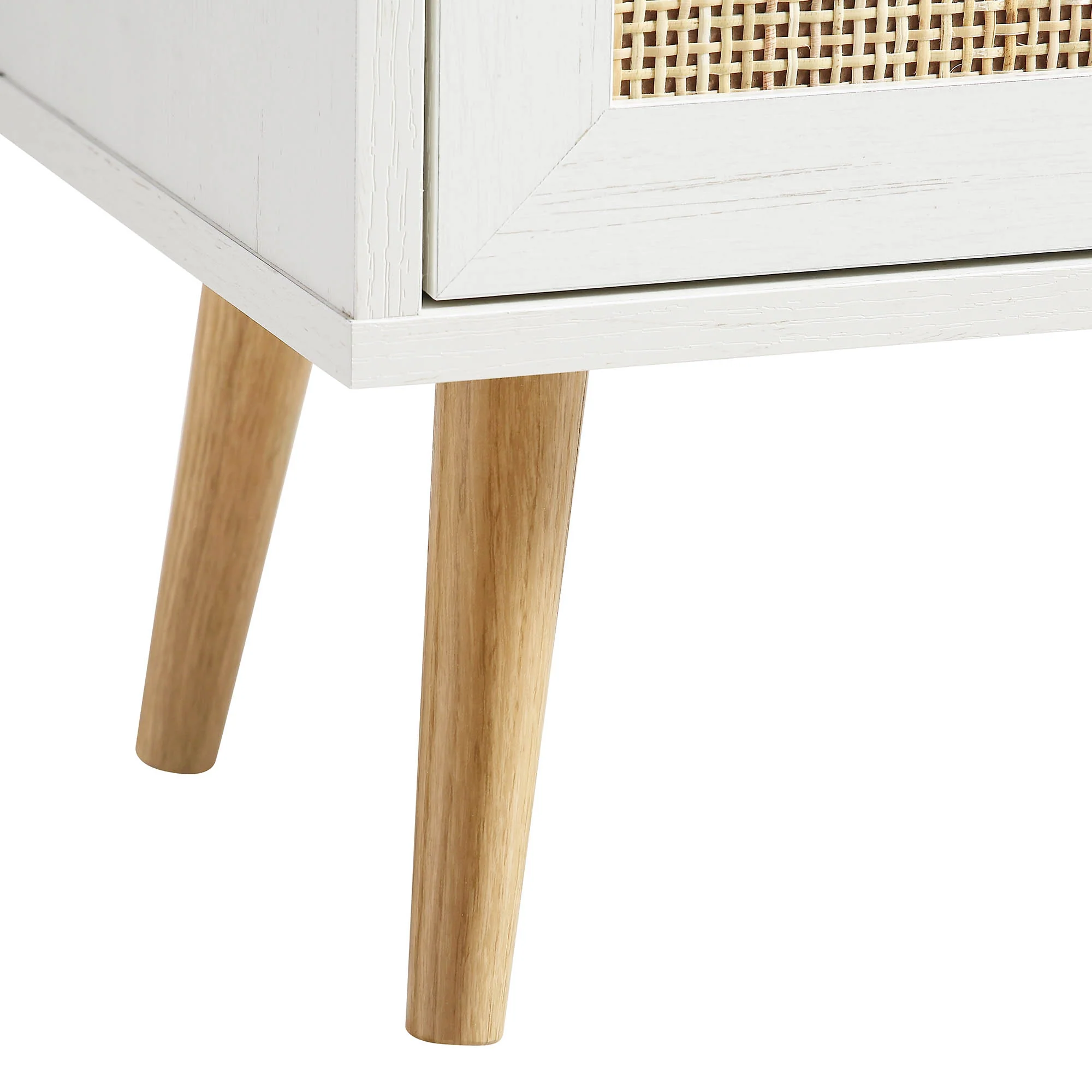 Frances Woven Rattan Tallboy Bathroom Unit, White - Image 12