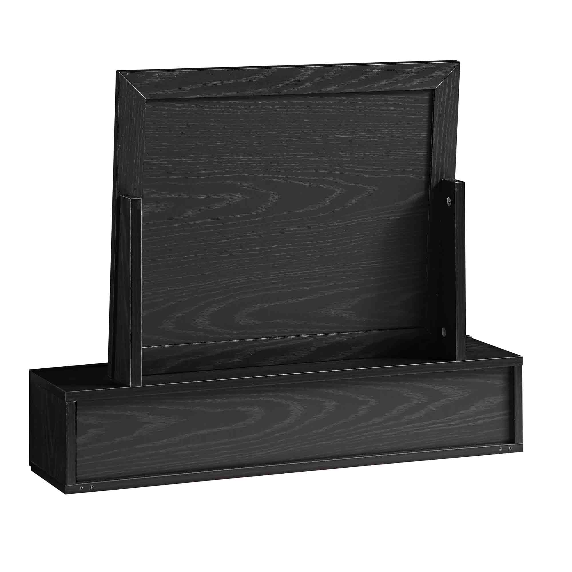 Frances Woven Rattan Vanity Mirror, Black - Image 10