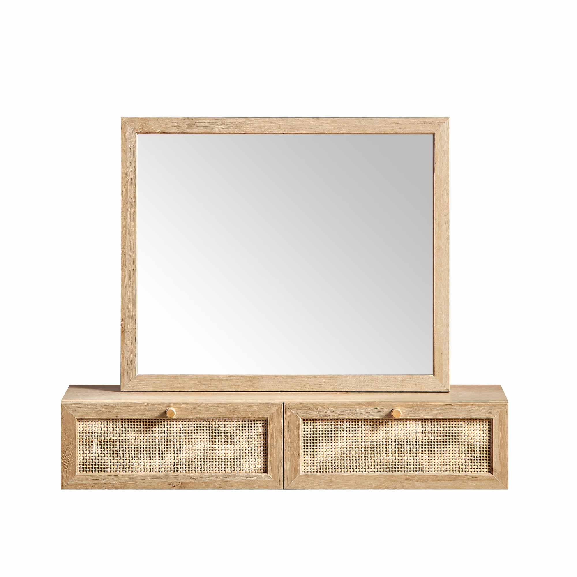 Frances Woven Rattan Vanity Mirror, Natural - Image 4