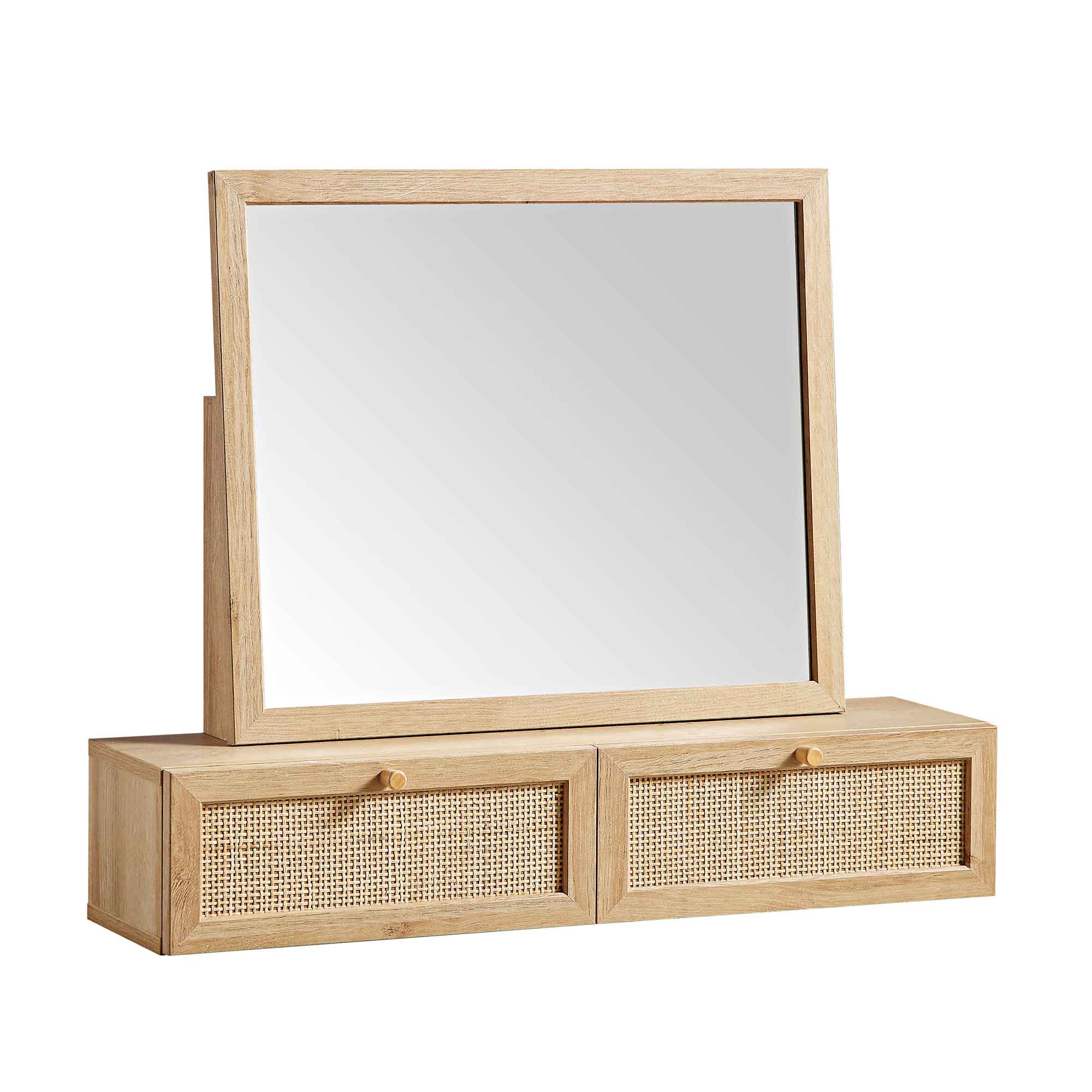 Frances Woven Rattan Vanity Mirror, Natural - Image 5