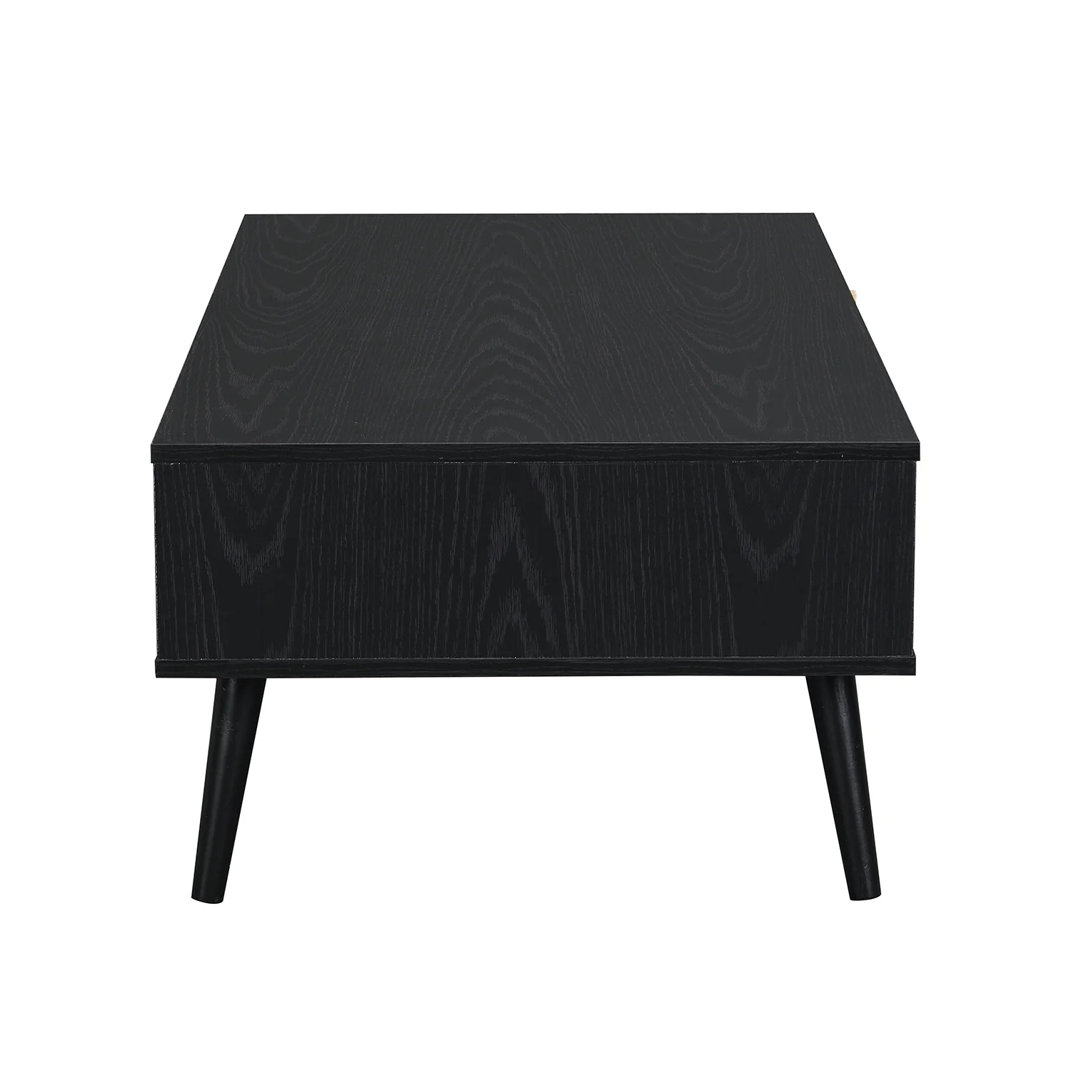 Frances Woven Rattan Wooden Coffee Table in Black Colour - Image 6