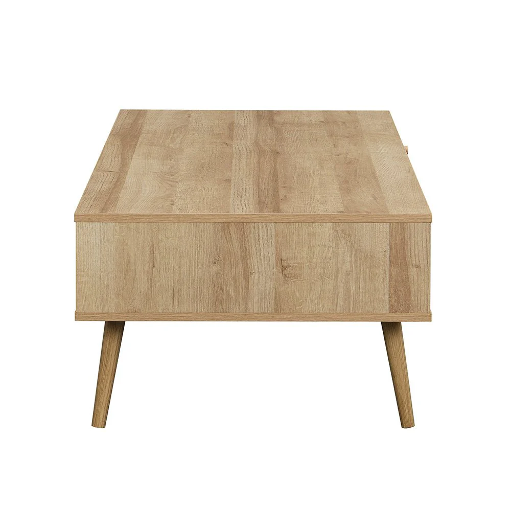 Frances Woven Rattan Wooden Coffee Table in Natural Colour - Image 7