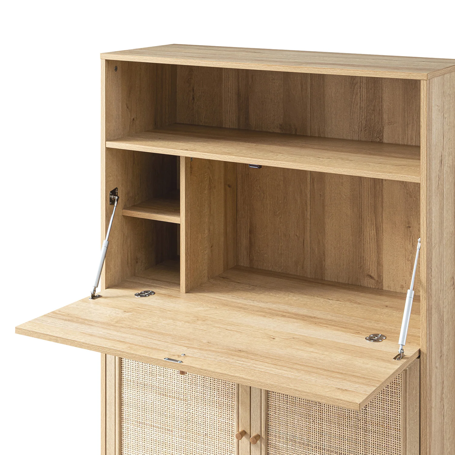 Frances Woven Rattan Writing Bureau, Natural - Image 14