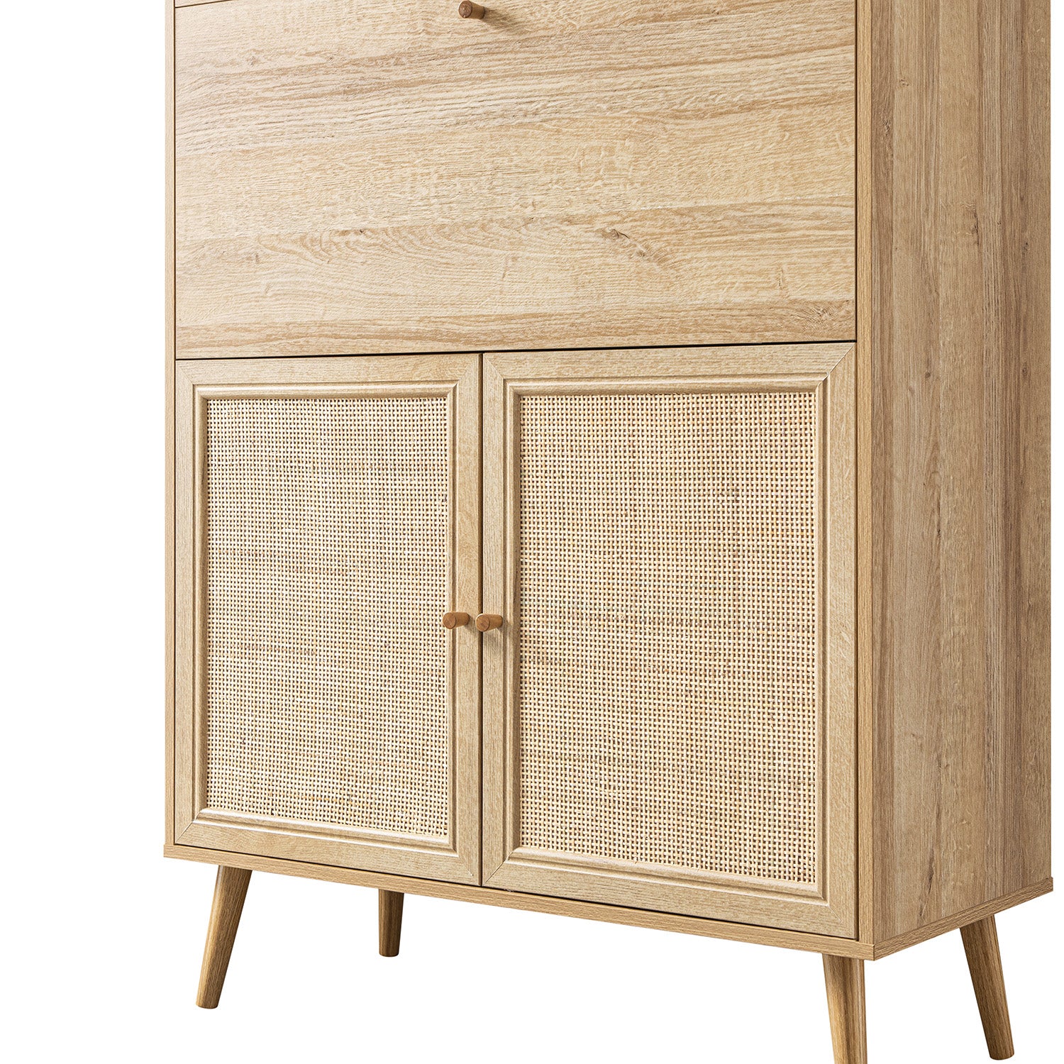 Frances Woven Rattan Writing Bureau, Natural - Image 15