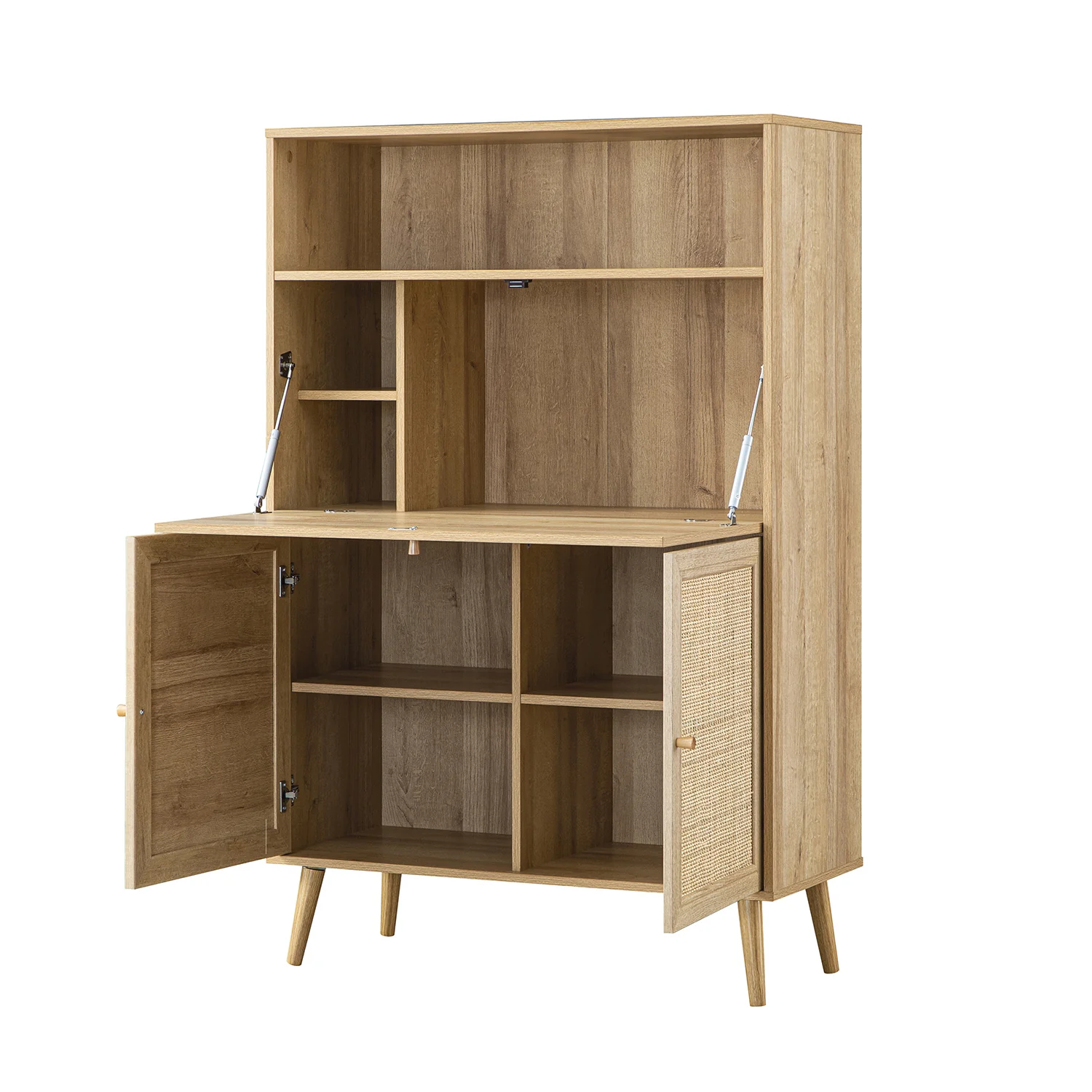 Frances Woven Rattan Writing Bureau, Natural - Image 9