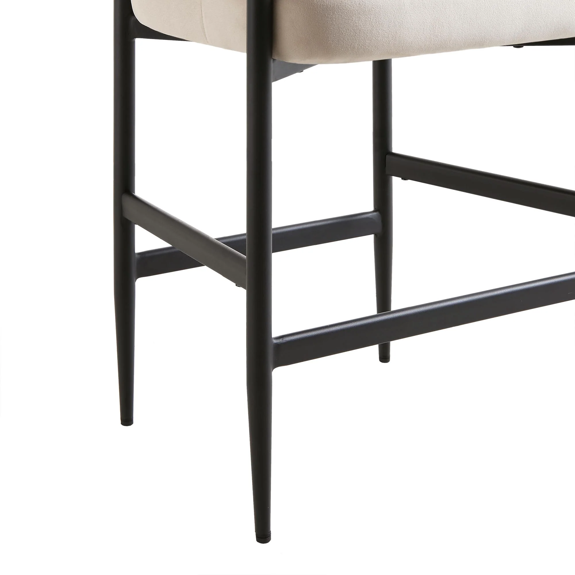 Fulbourn Champagne Velvet Counter Stool with Black Legs - Image 12