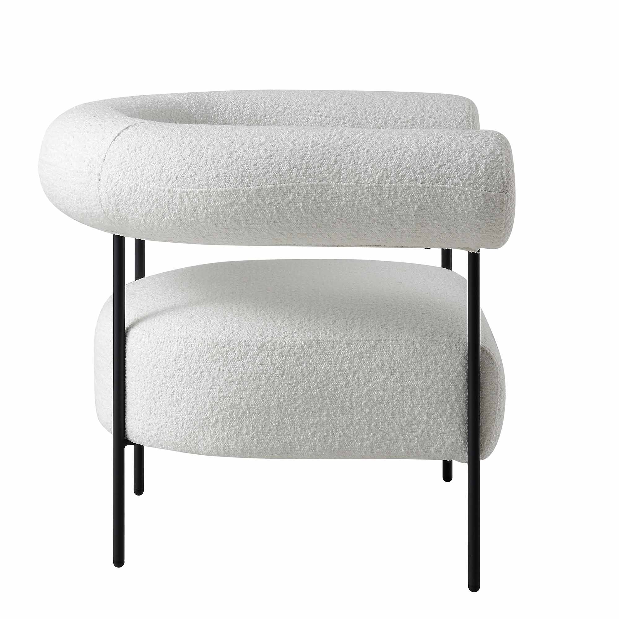 Fulbourn White Boucle Armchair - Image 6