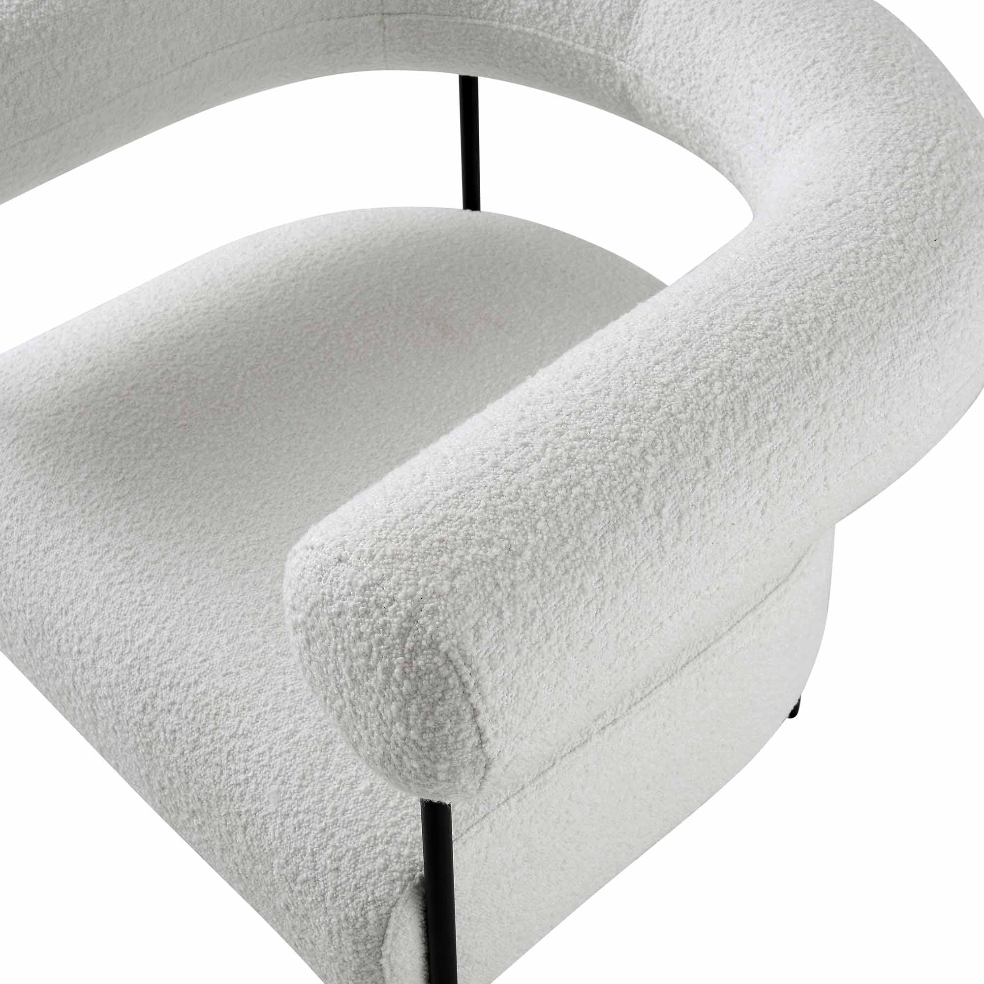 Fulbourn White Boucle Armchair - Image 8