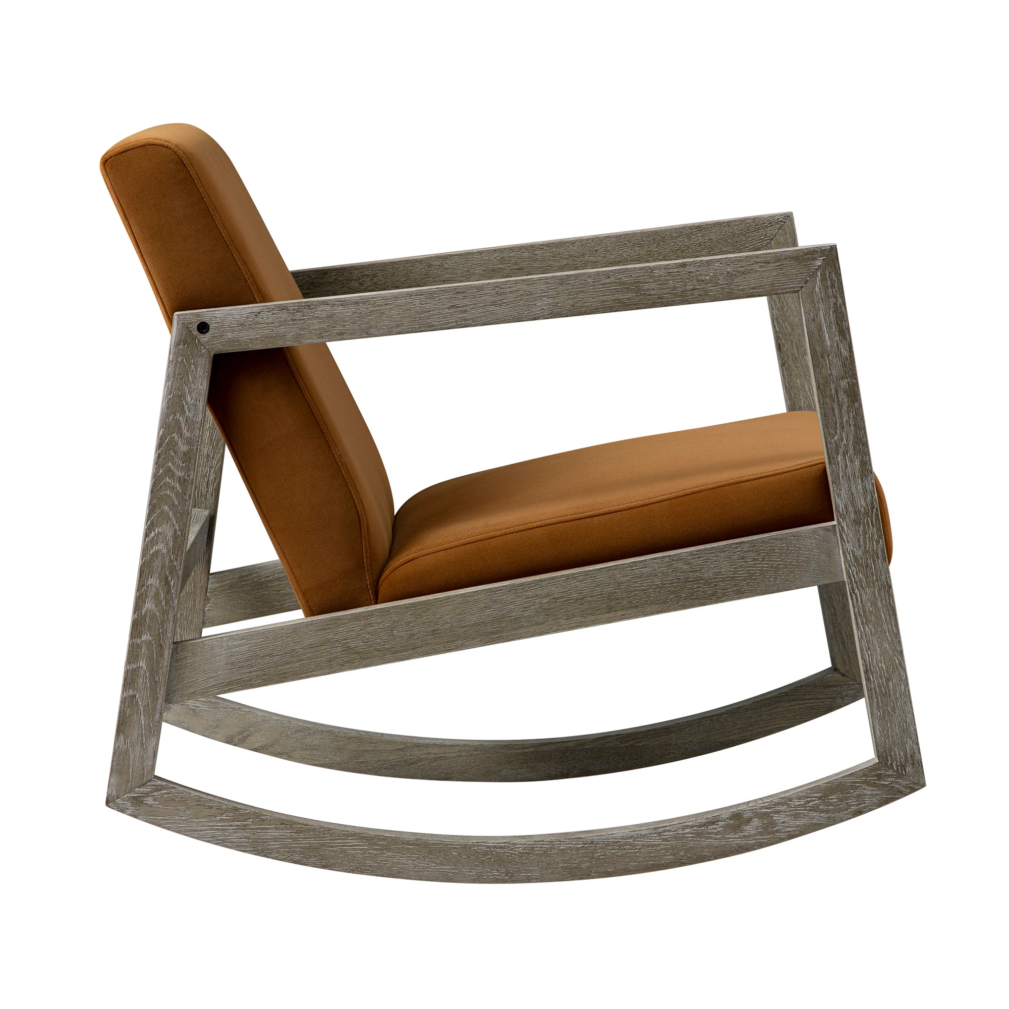 Fyne Cinnamon Velvet Rocking Weathered Oak Armchair - Image 10