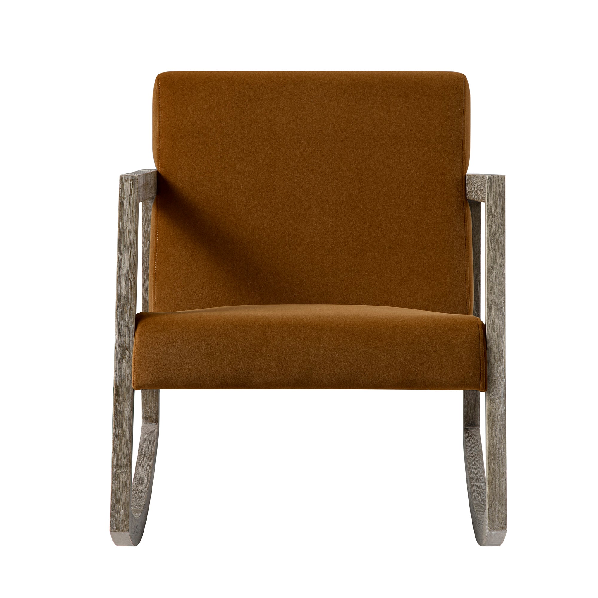 Fyne Cinnamon Velvet Rocking Weathered Oak Armchair - Image 8