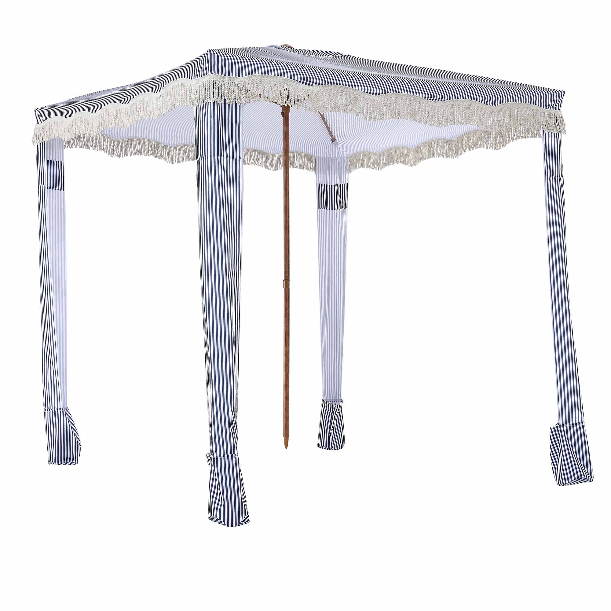 Gabriel Blue and White Striped Fringed Cabana - Image 5
