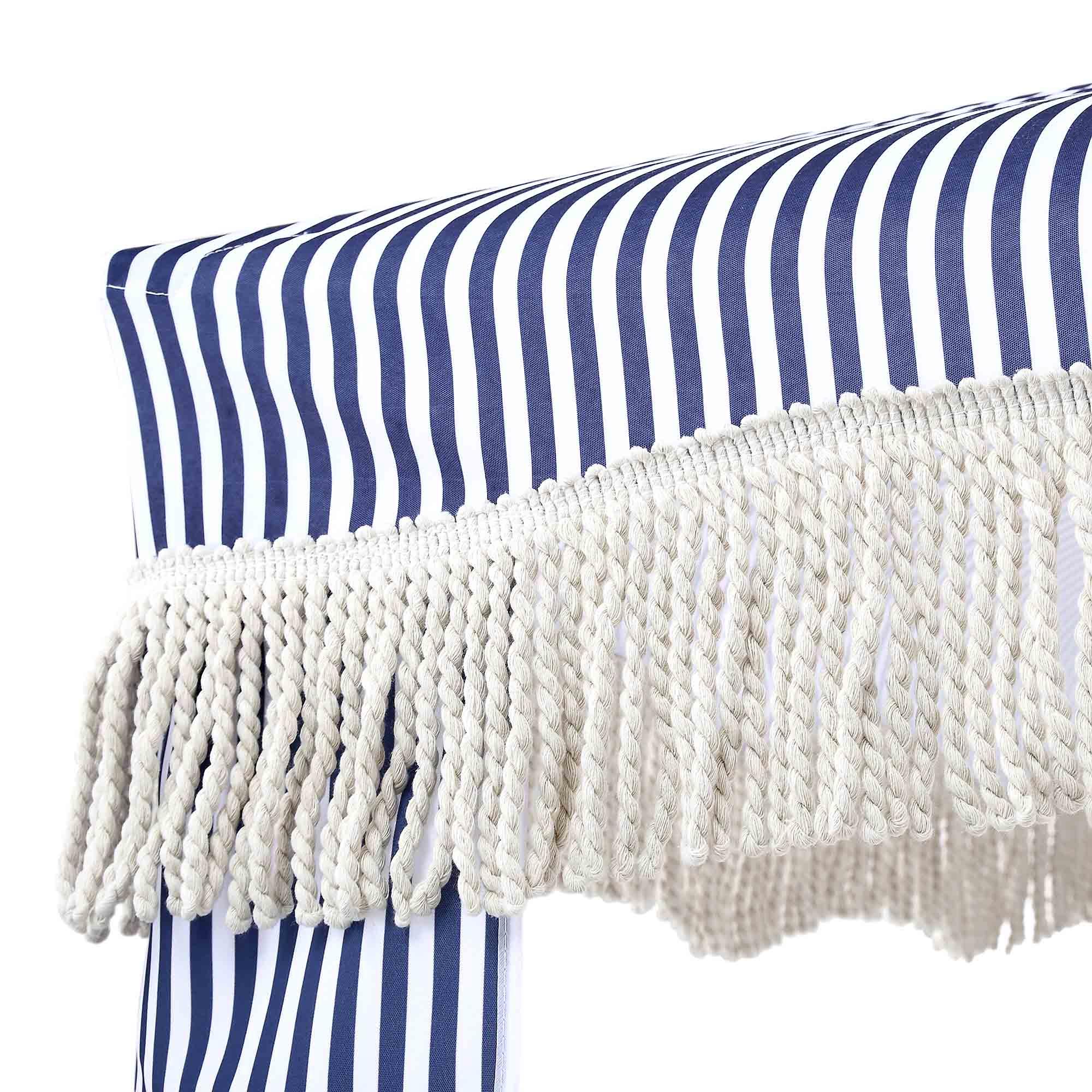 Gabriel Blue and White Striped Fringed Cabana - Image 9