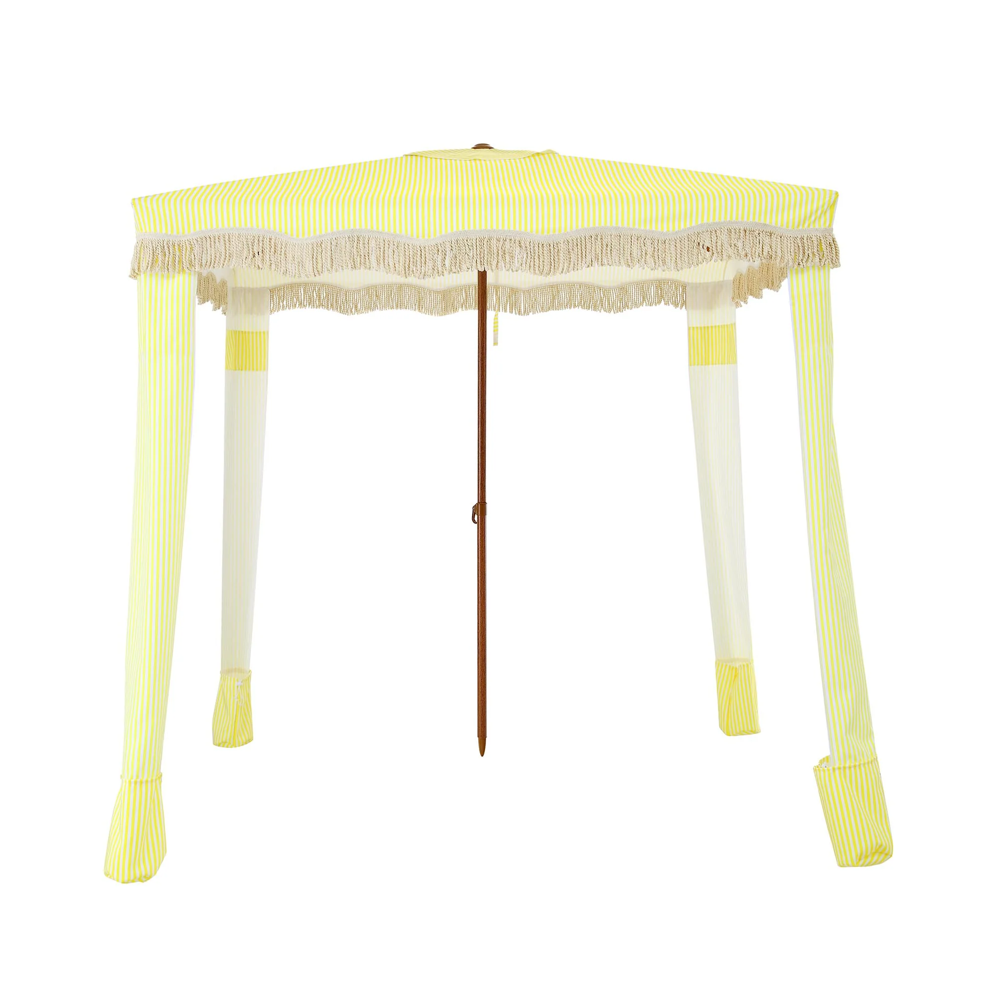 Gabriel Yellow and White Striped Fringed Cabana - Image 3