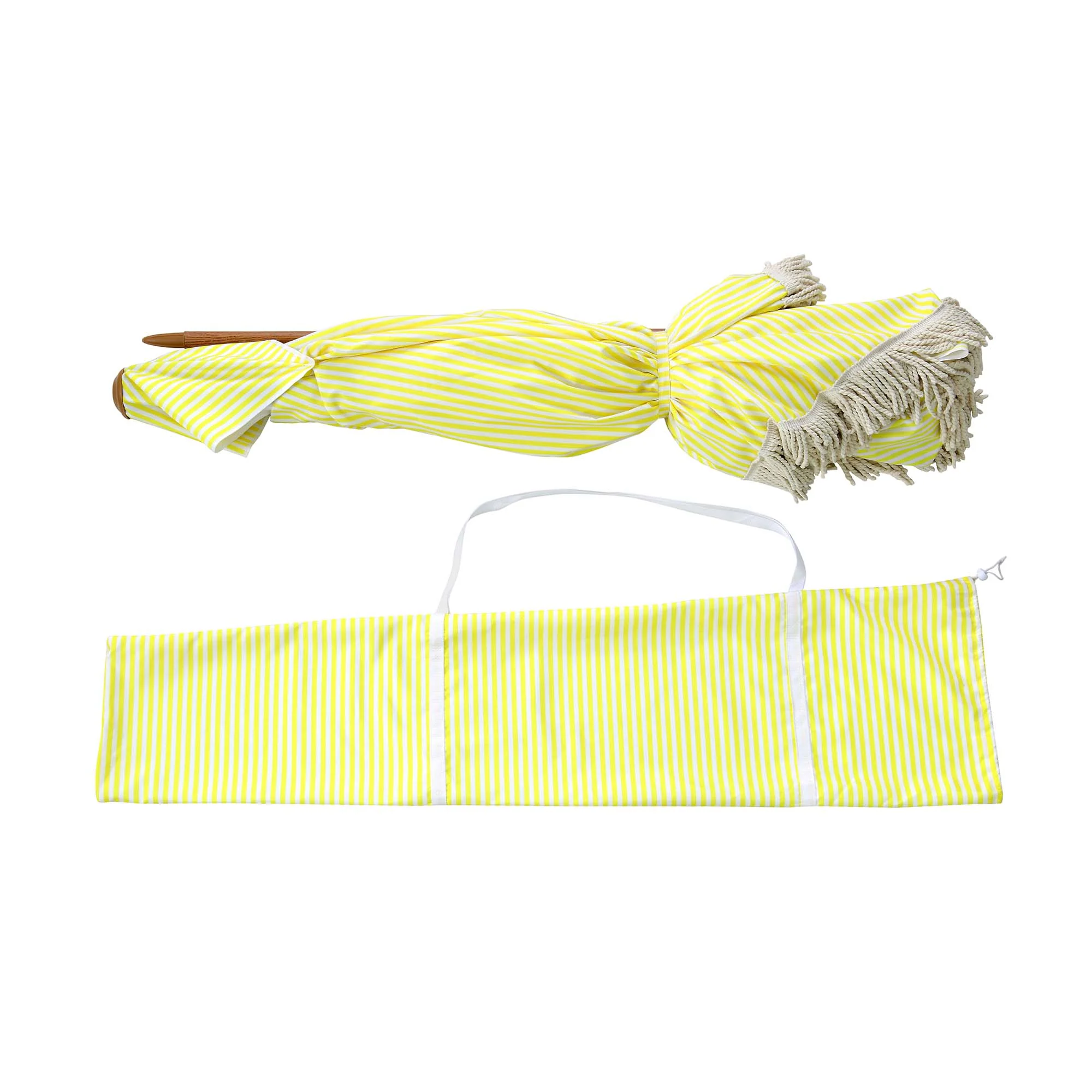 Gabriel Yellow and White Striped Fringed Cabana - Image 5