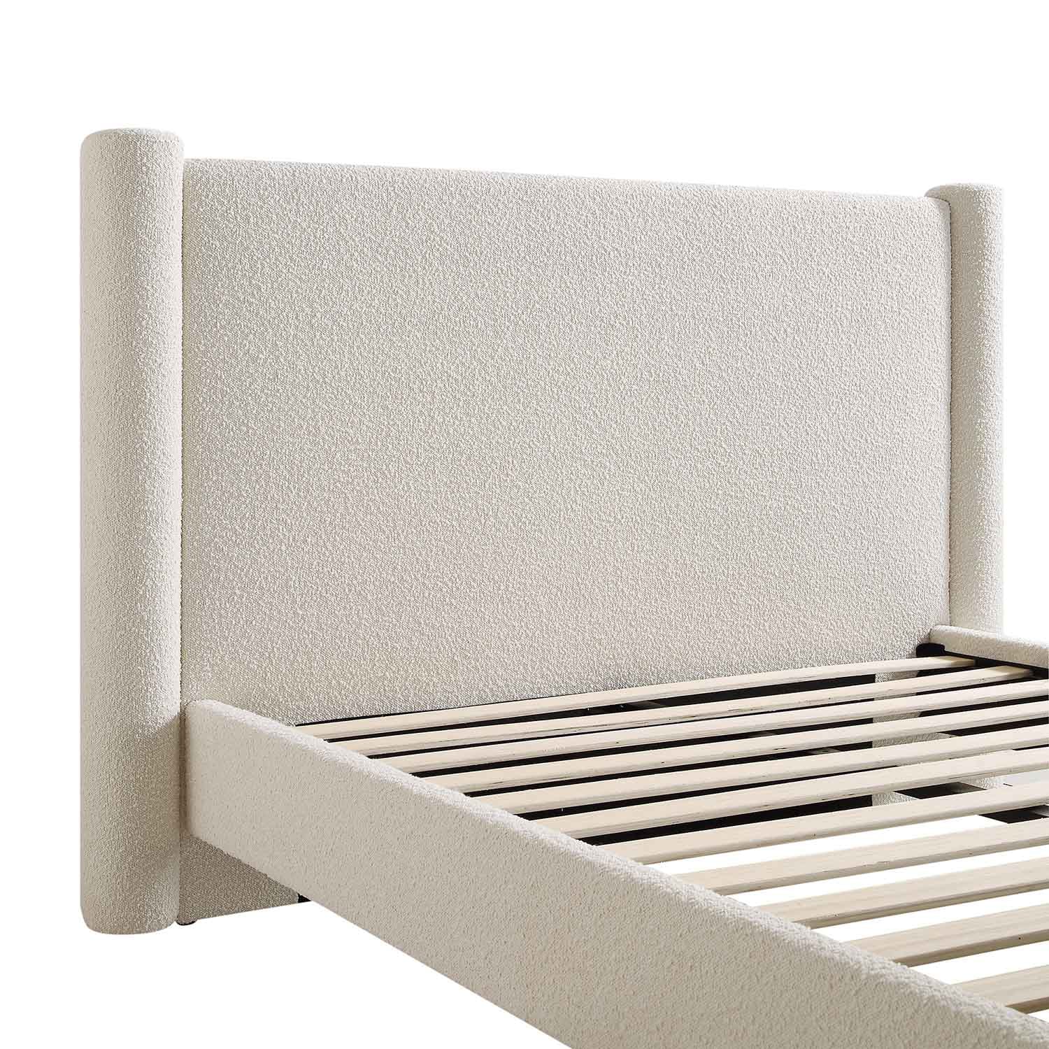 Galerie Beige Boucle Pillar Upholstered Bed - Image 10
