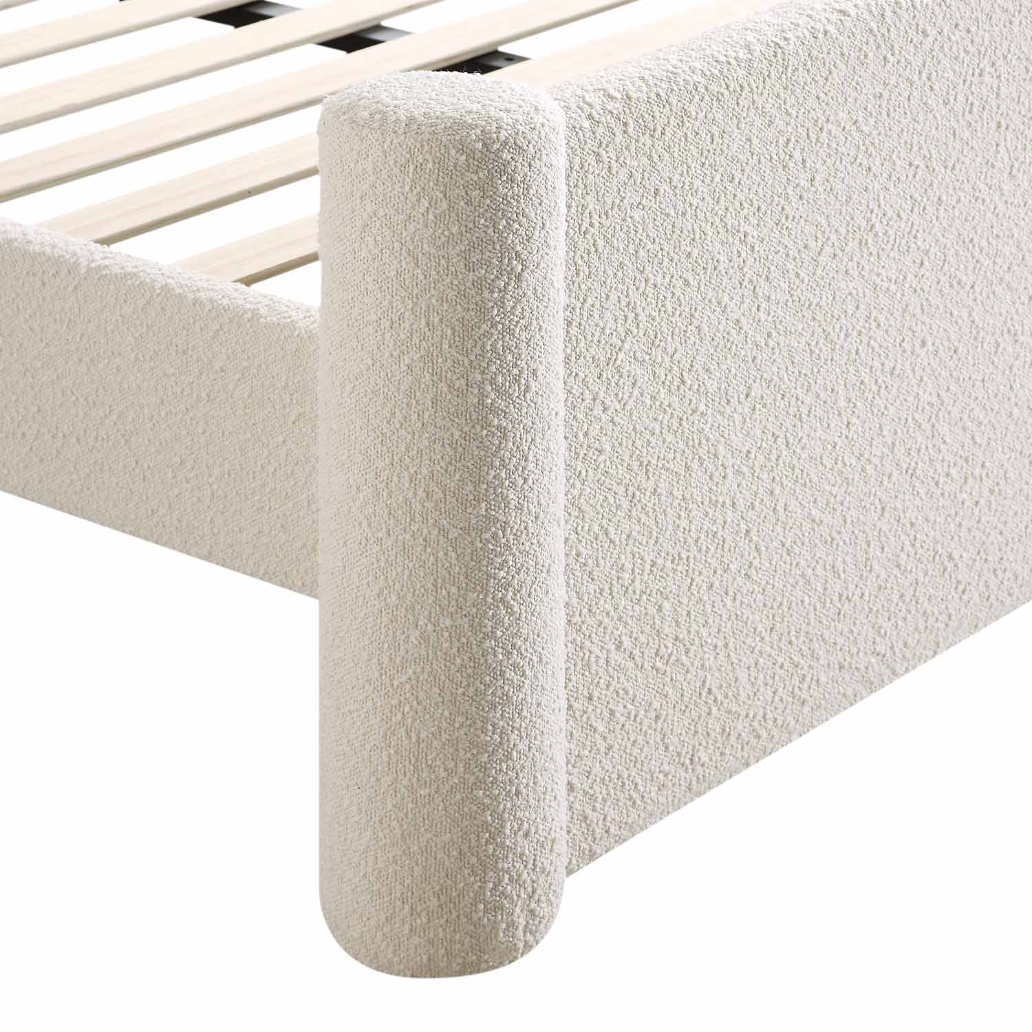 Galerie Beige Boucle Pillar Upholstered Bed - Image 11