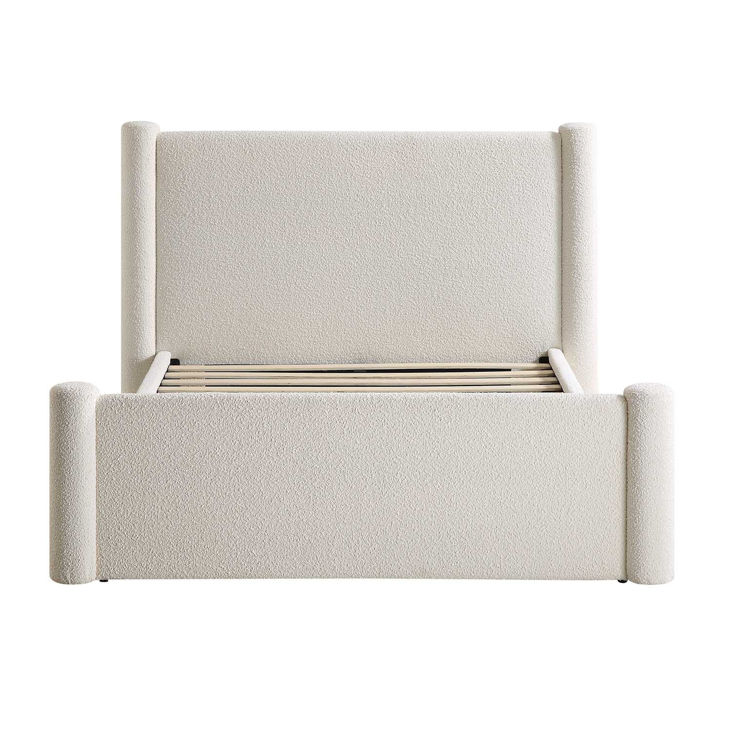 Galerie Beige Boucle Pillar Upholstered Bed - Image 4