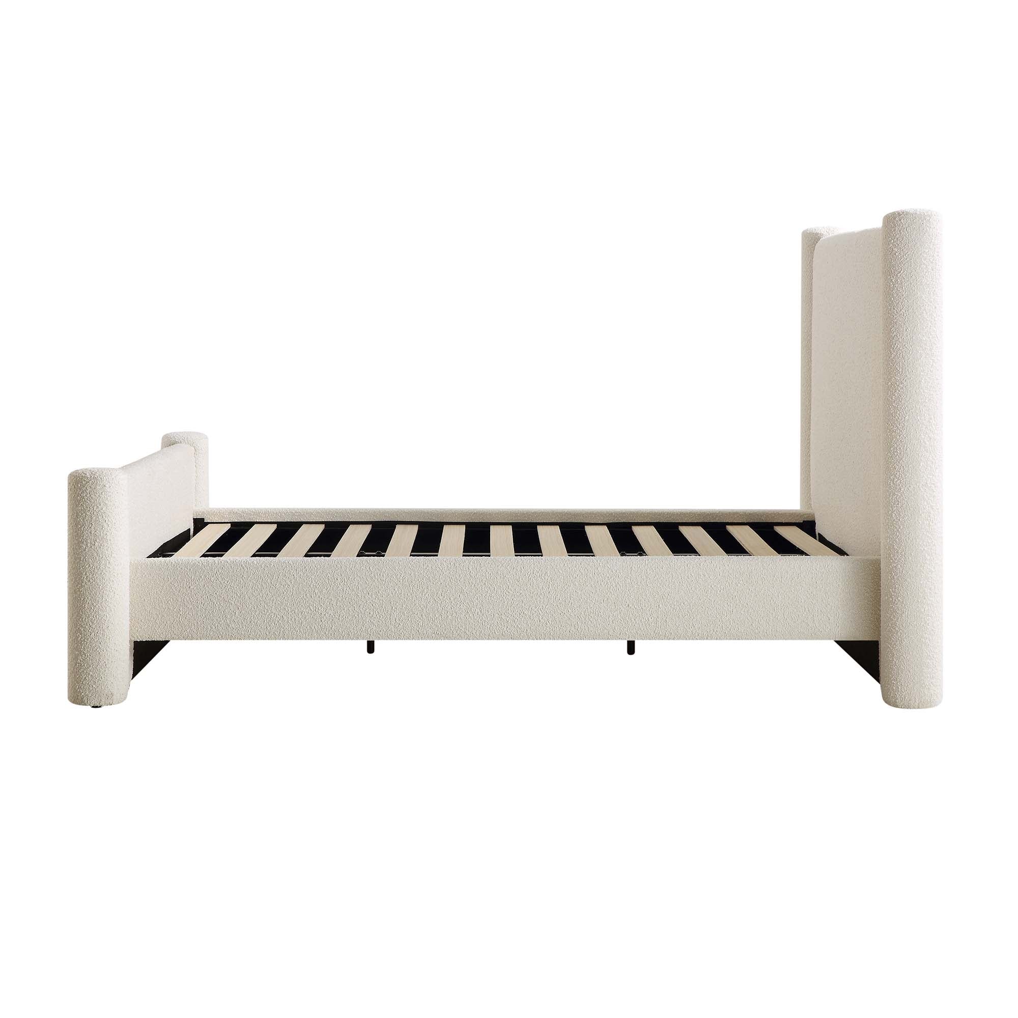 Galerie Beige Boucle Pillar Upholstered Bed - Image 8