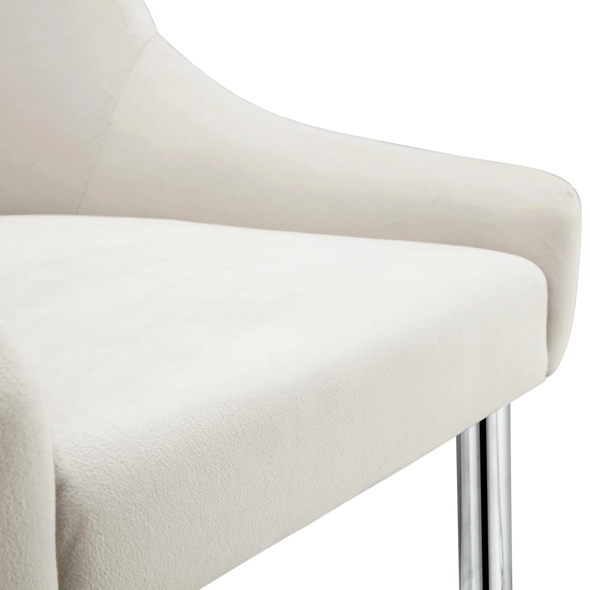 Garnet Set of 2 Champagne Velvet Upholstered Dining Chairs with Back Handle - Image 11