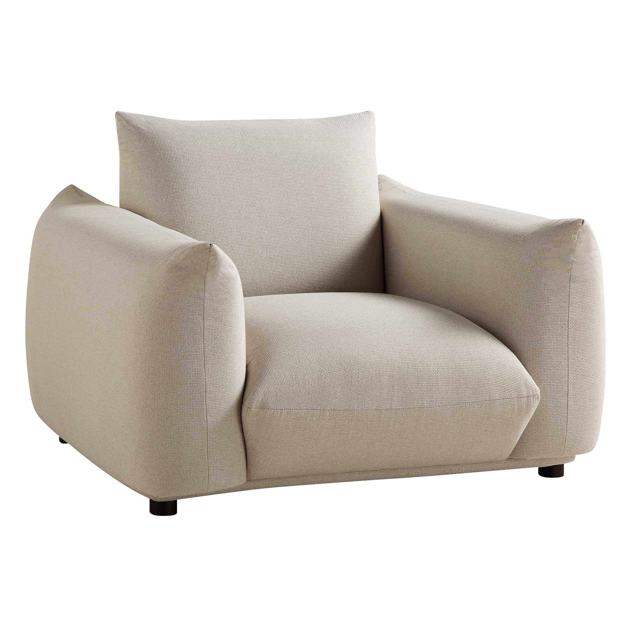Gianni Armchair, Beige Woven Fabric - Image 6