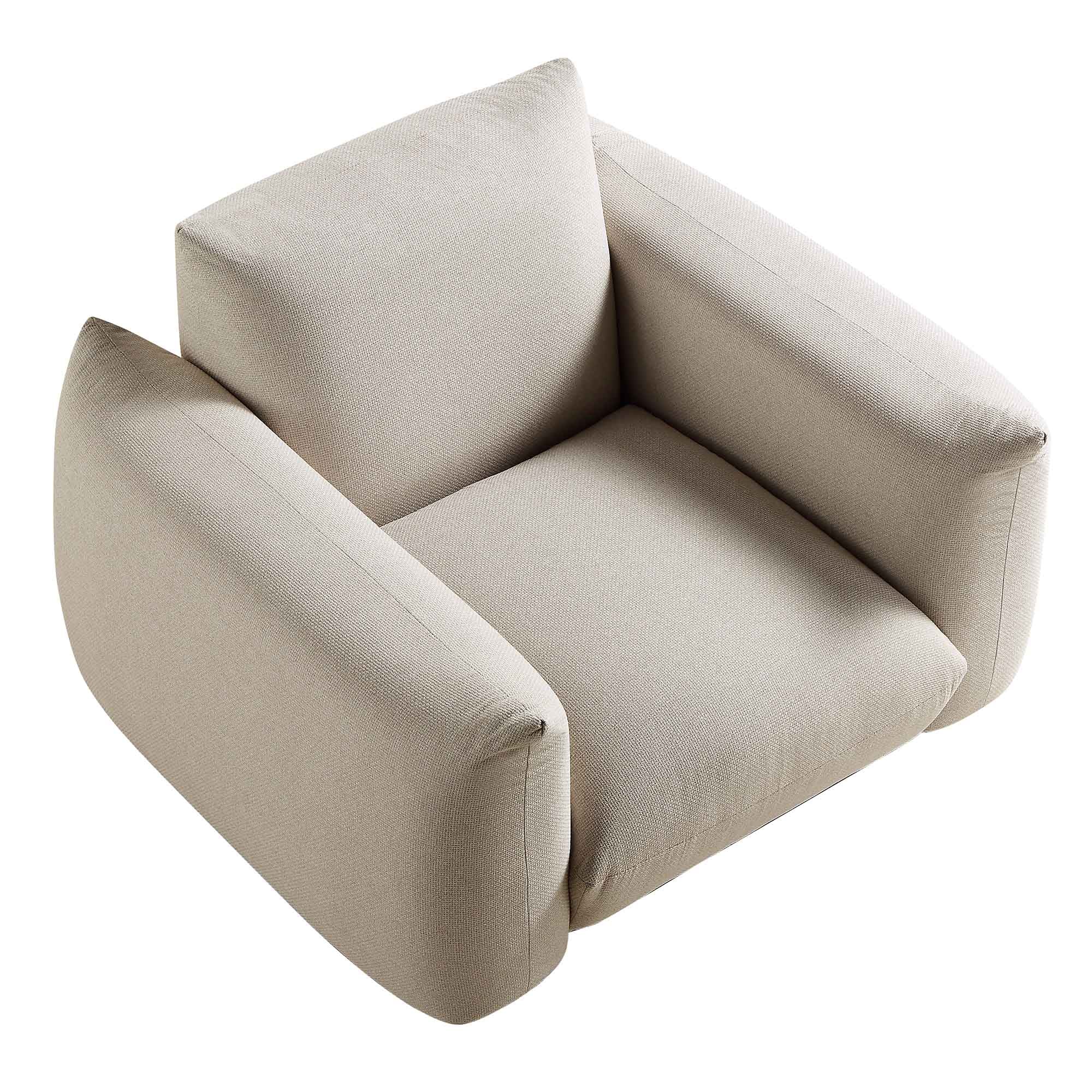 Gianni Armchair, Beige Woven Fabric - Image 8