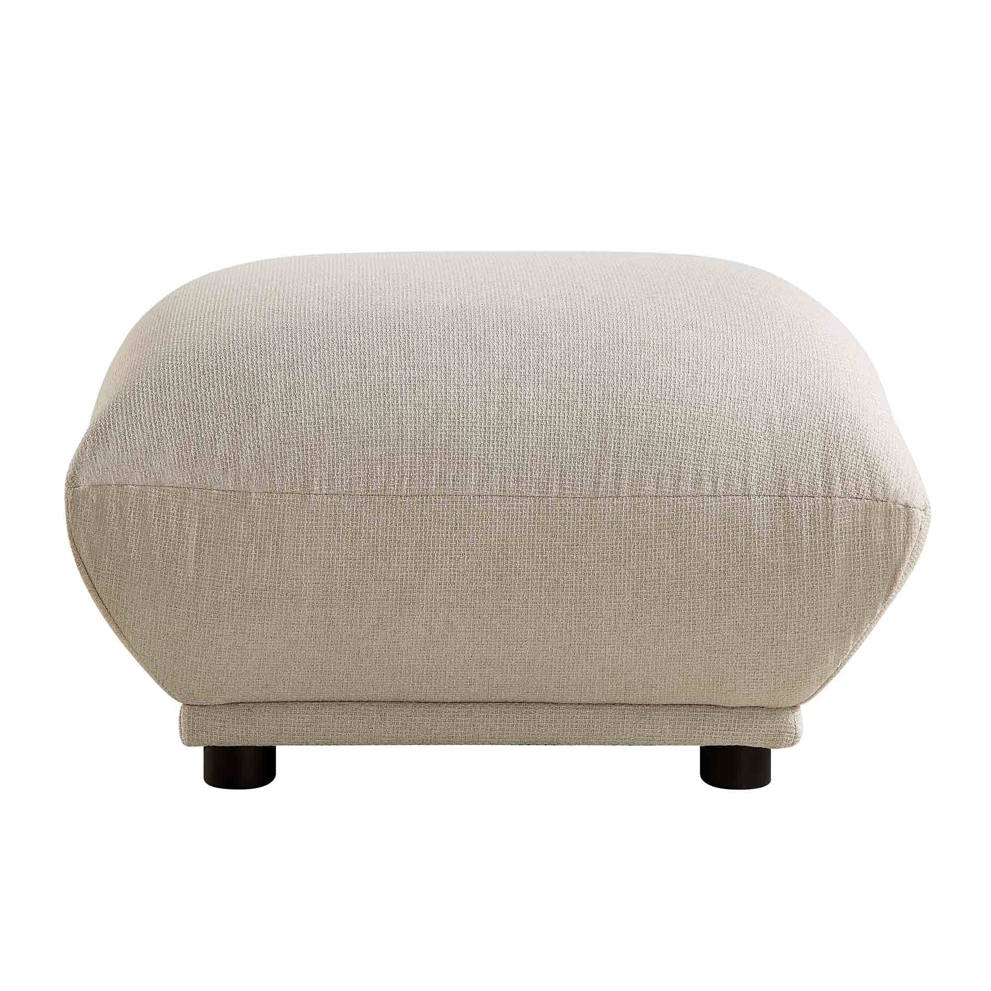 Gianni Pouffe, Beige Woven Fabric - Image 3