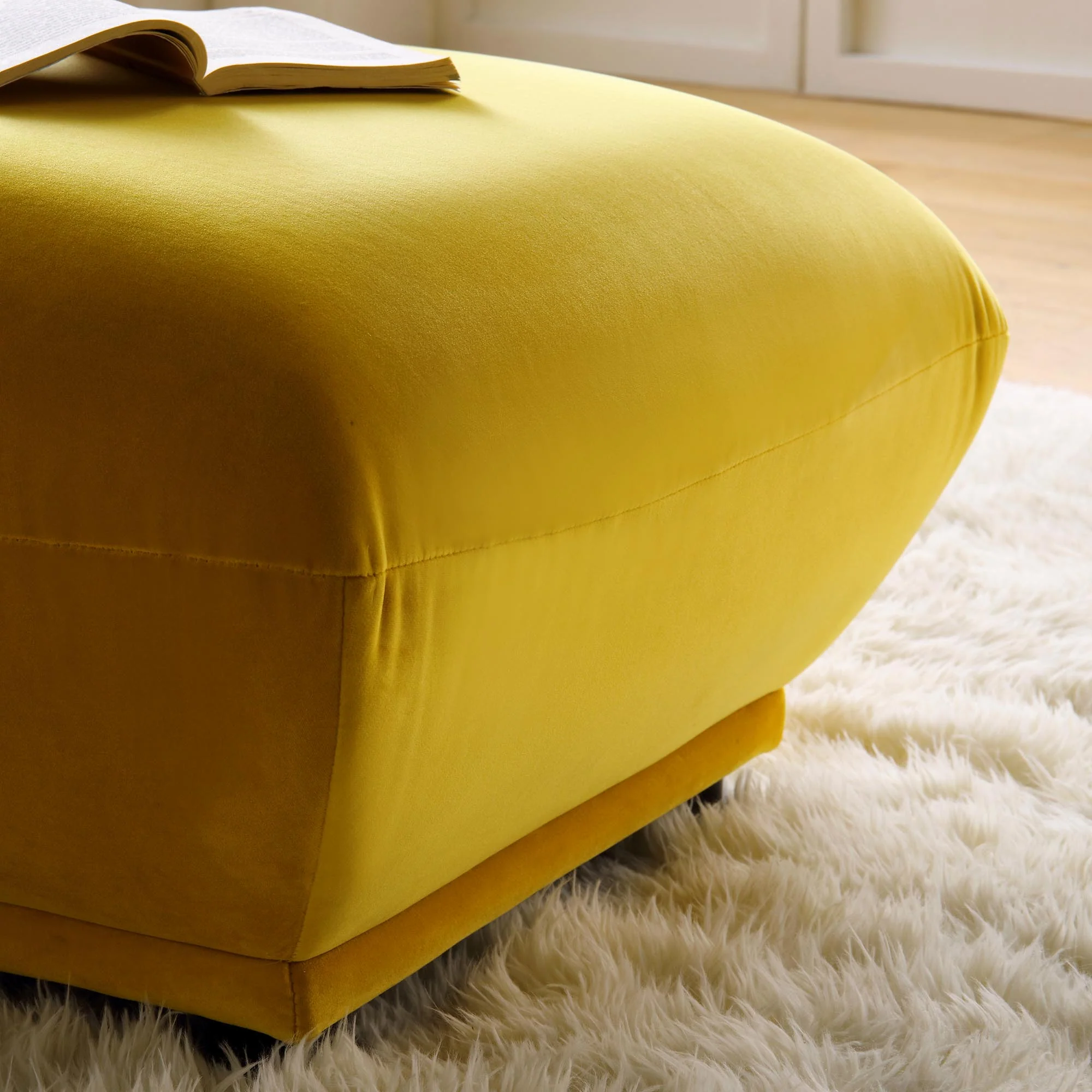 Gianni Pouffe, Goldenrod Velvet - Image 4
