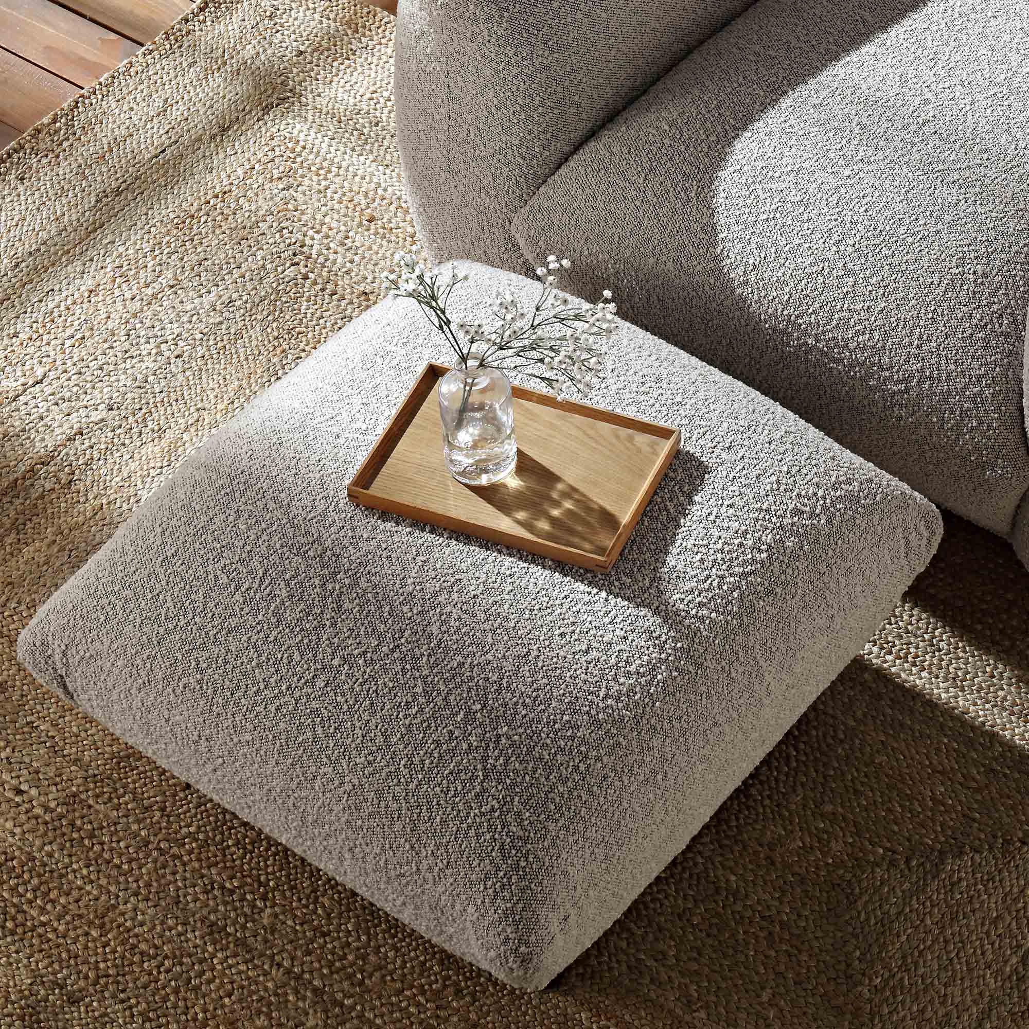 Gianni Pouffe, Mist Grey Boucle - Image 3