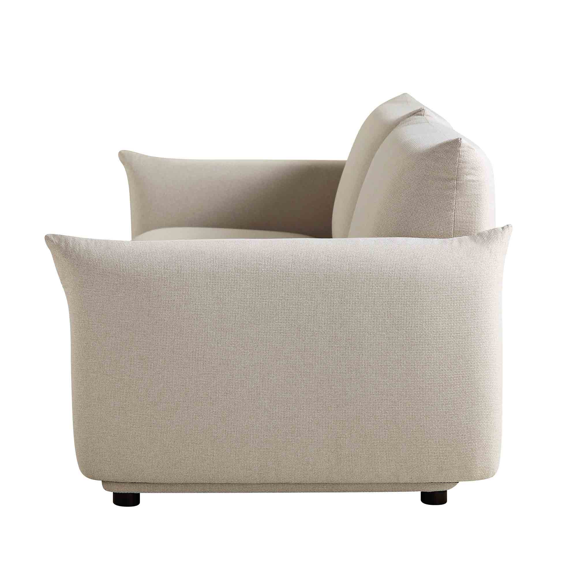 Gianni Three Seater Sofa, Beige Woven Fabric - Image 10