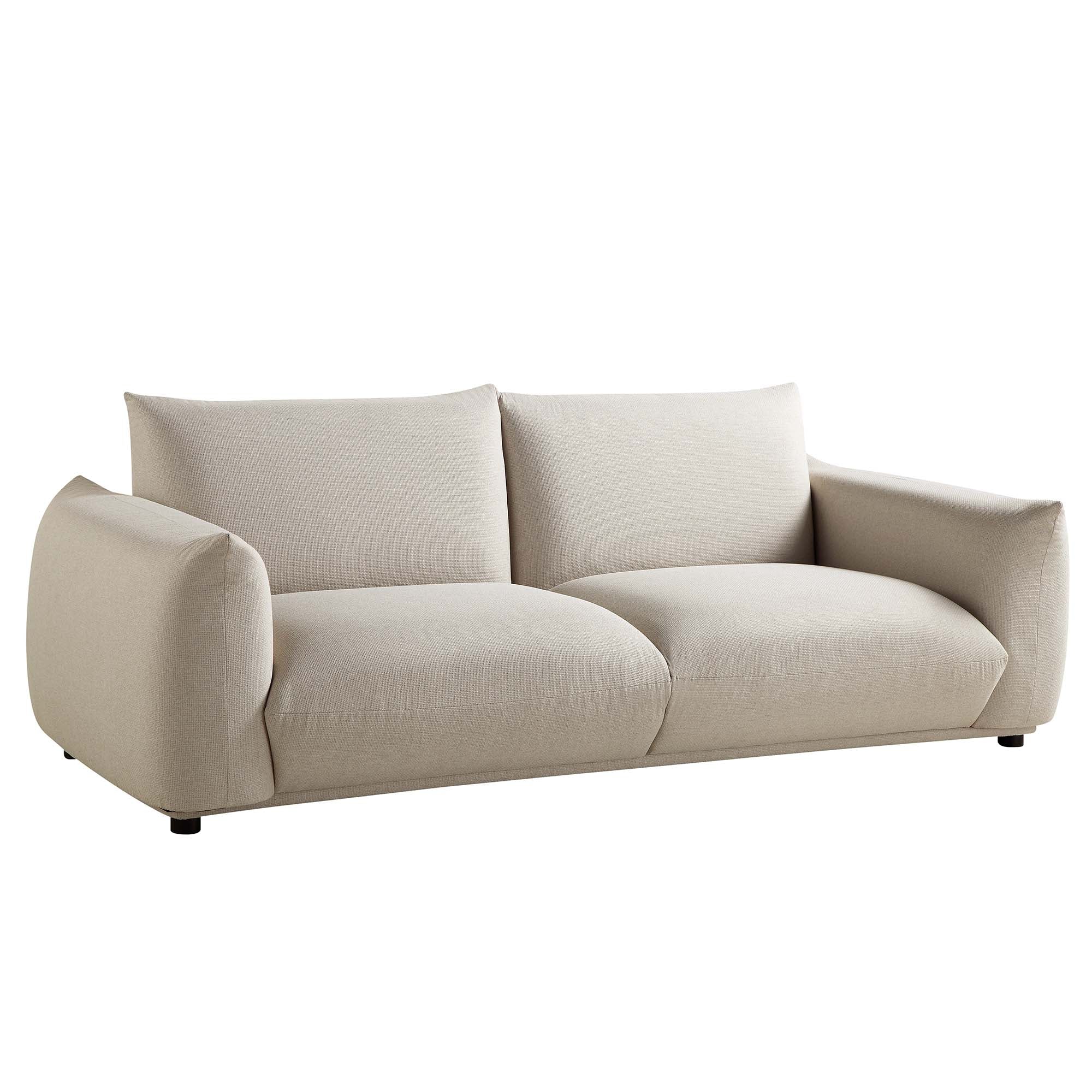 Gianni Three Seater Sofa, Beige Woven Fabric - Image 6