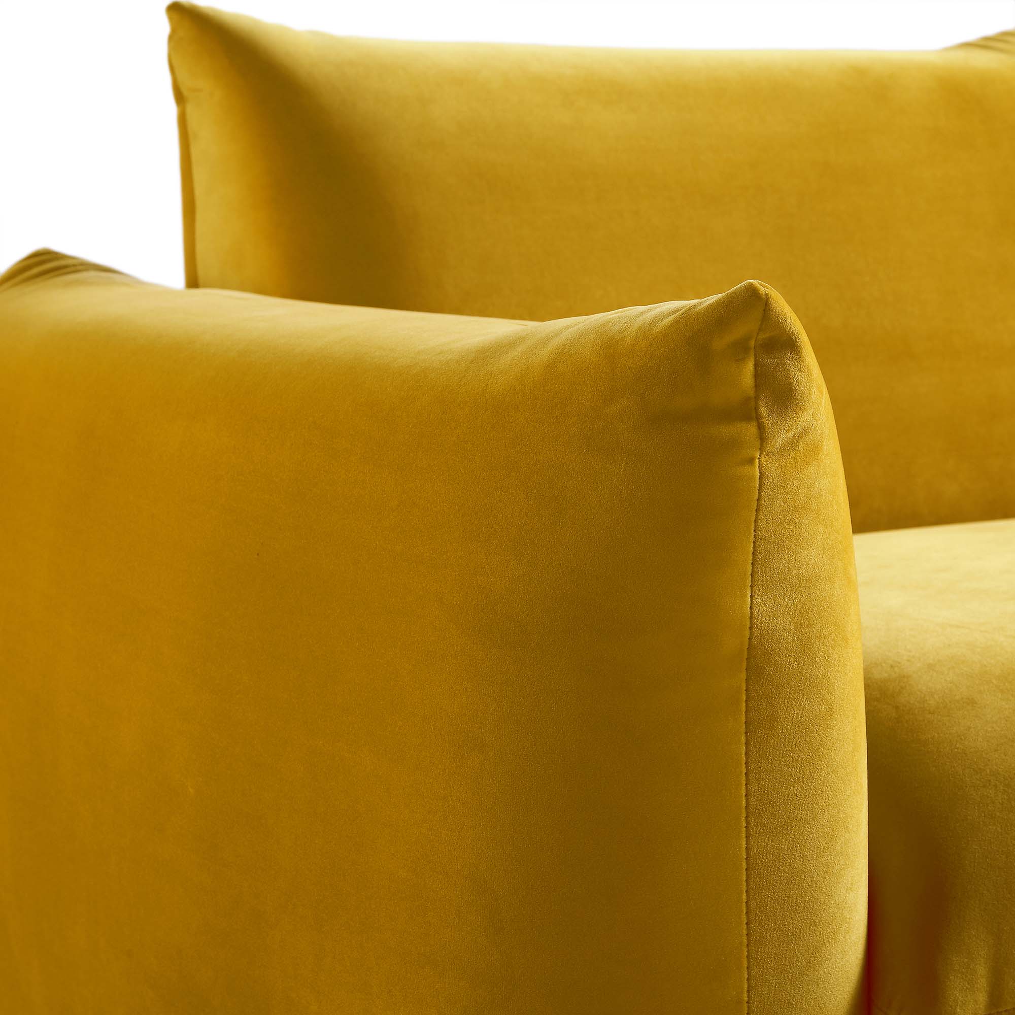 Gianni Three Seater Sofa, Goldenrod Velvet - Image 11