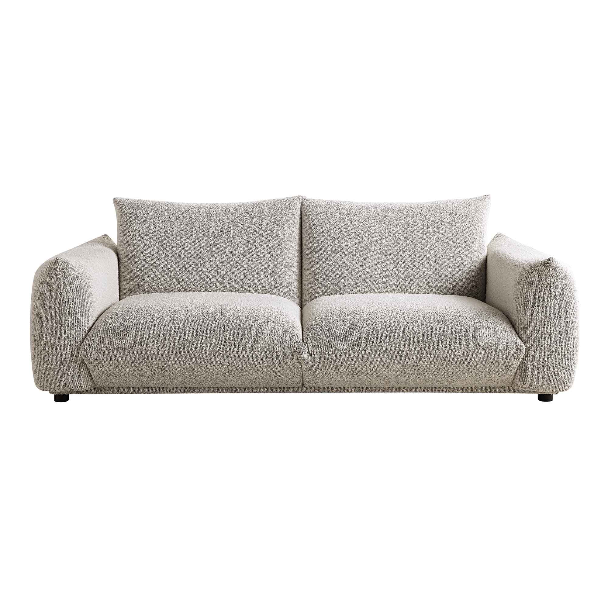 Gianni Three Seater Sofa, Mist Grey Boucle - Image 5