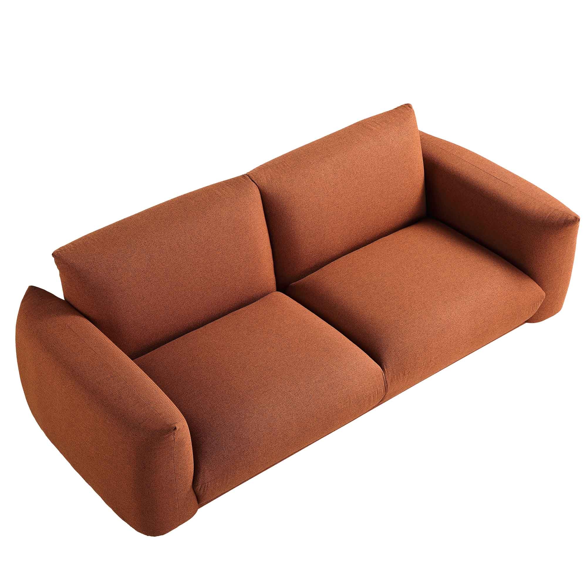 Gianni Three Seater Sofa, Terracotta Fabric - Image 9