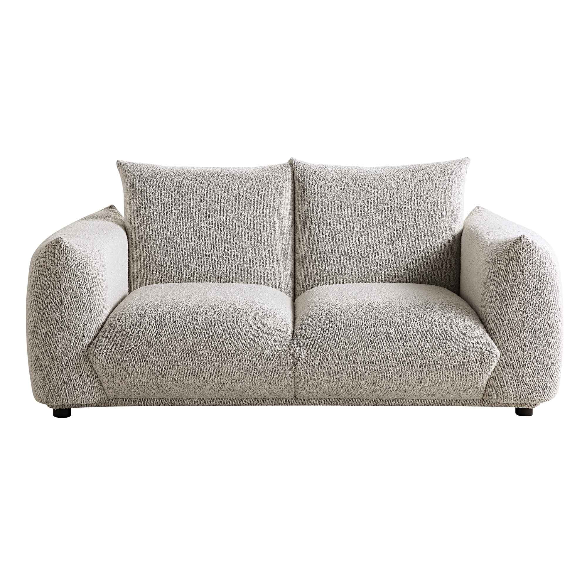 Gianni Two Seater Sofa, Mist Grey Boucle - Image 5