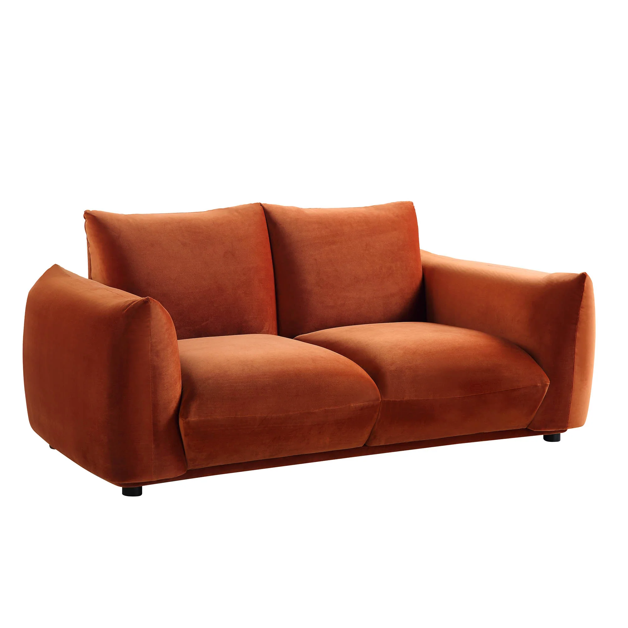 Gianni Two Seater Sofa, Rust Velvet - Image 5